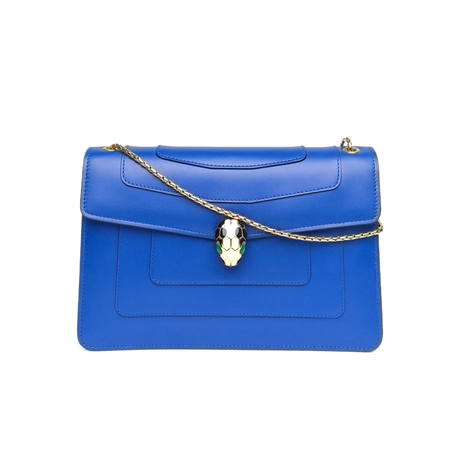 Bulgari Serpenti Forever East-West 28cm Blue Leather