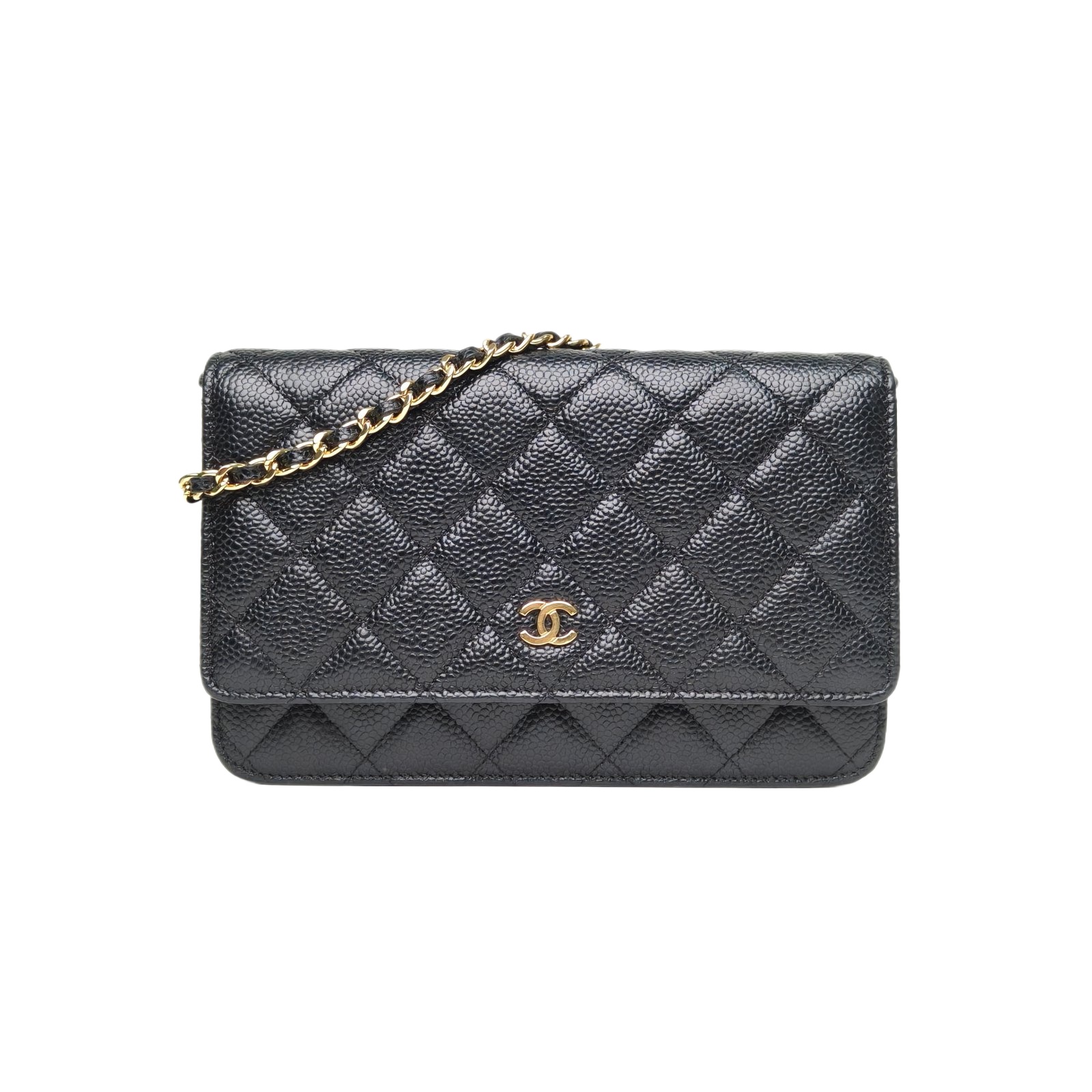 Chanel Classic Flap WOC 19cm Black Grained Leather Gold Hardware