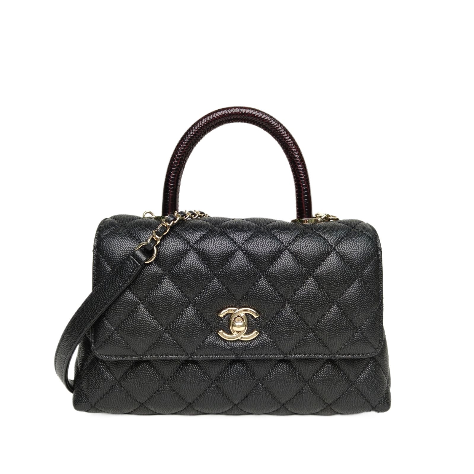 Chanel Coco Handle Small Black Caviar Leather