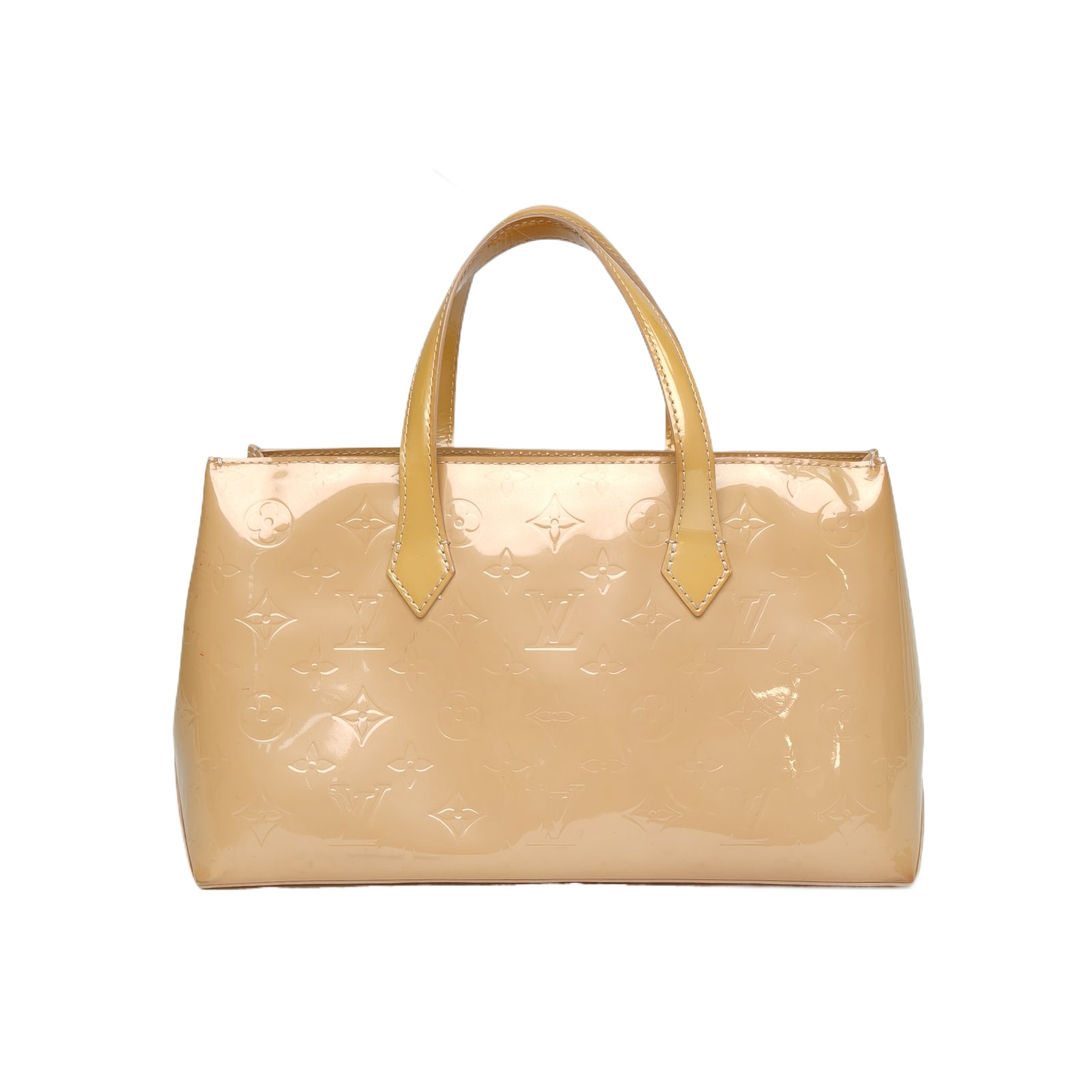 Louis Vuitton Vintage Tote Bag Beige Patent Leather