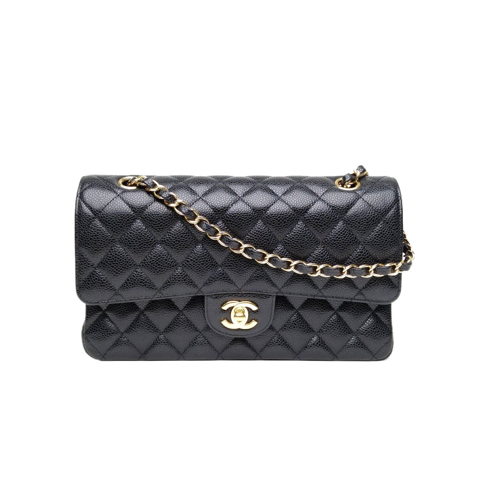 Chanel Classic Flap Medium 25.5cm Black Caviar Leather Gold Hardware
