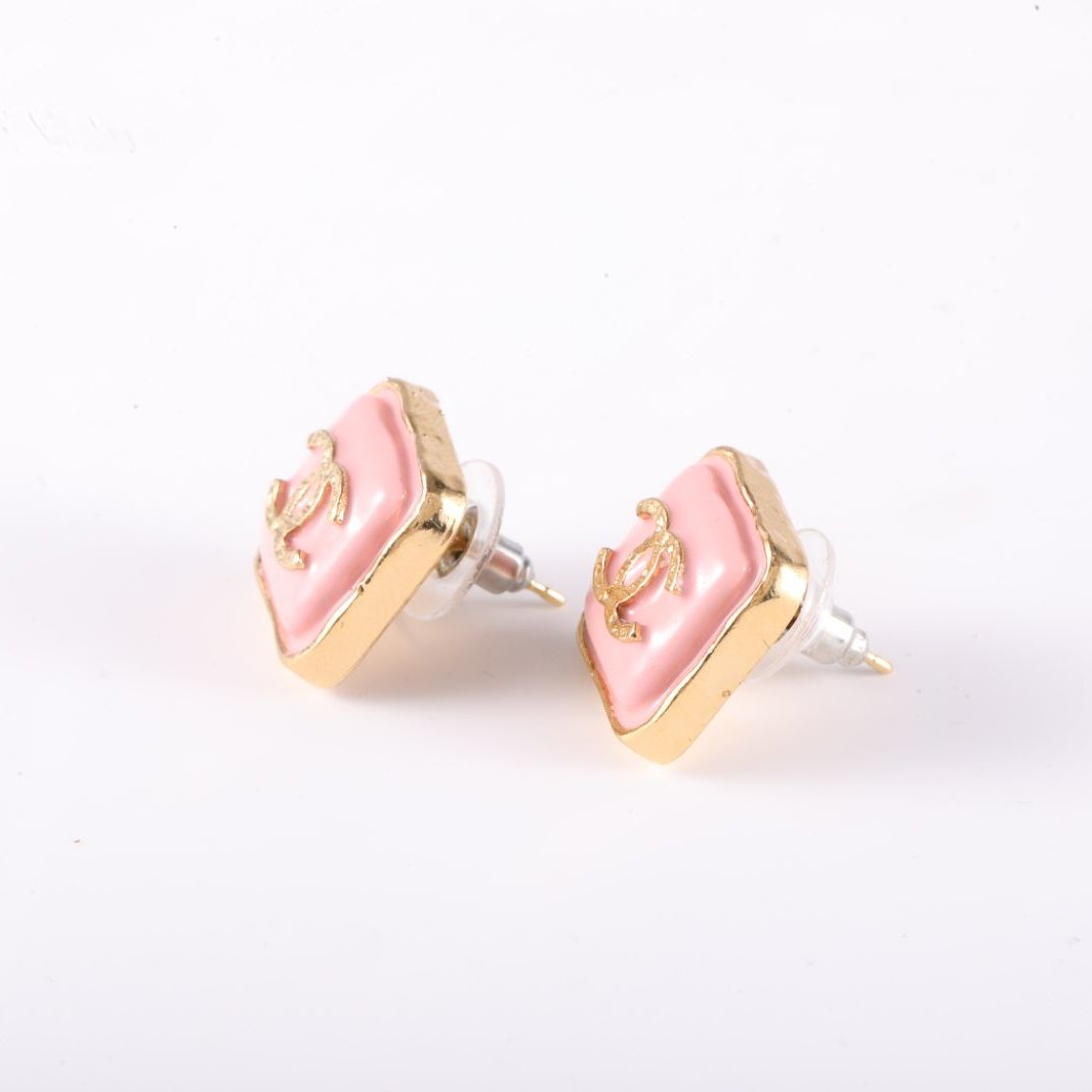 Chanel CC Square Enamel earrings