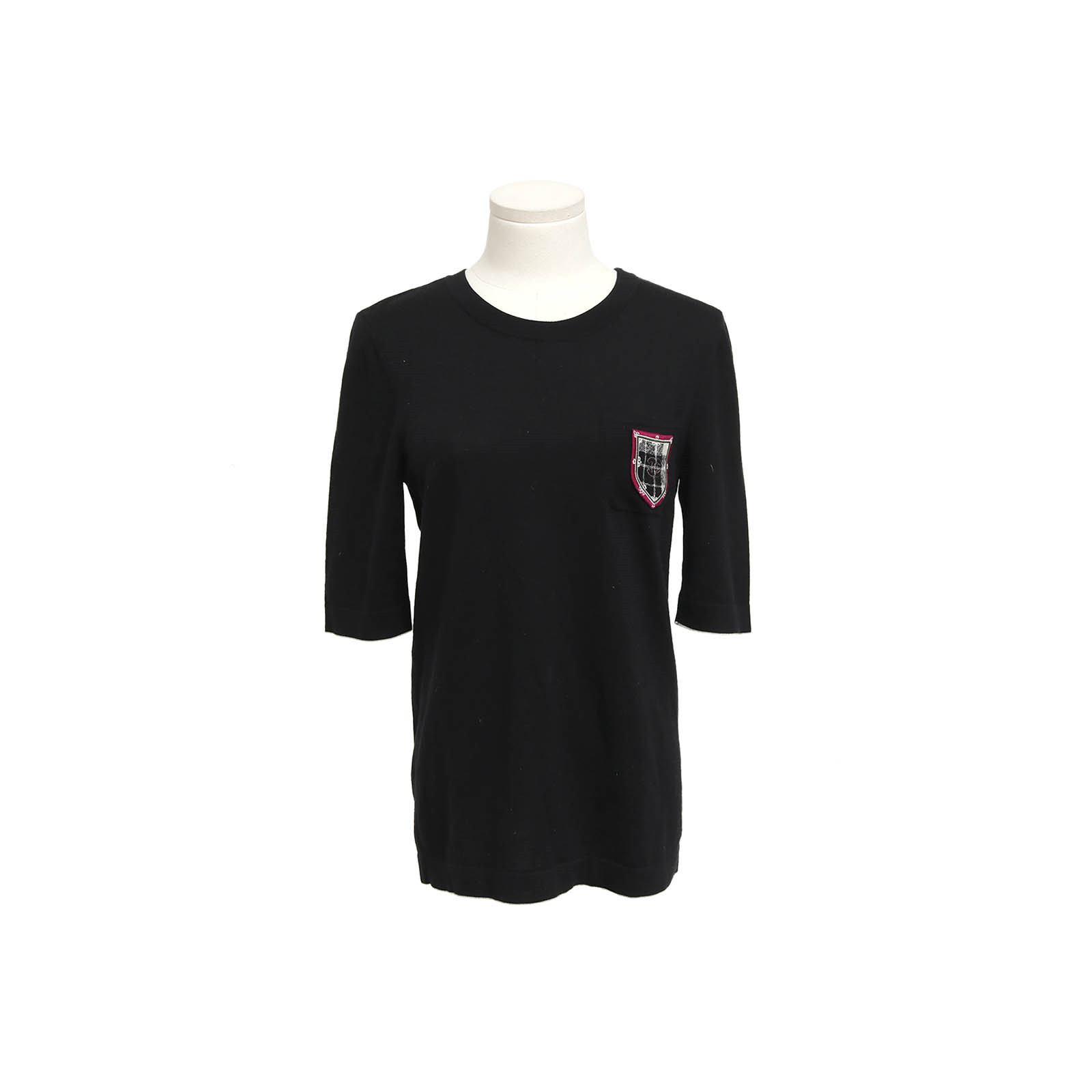 CHANEL Vintage Black Wool Knit T-Shirt