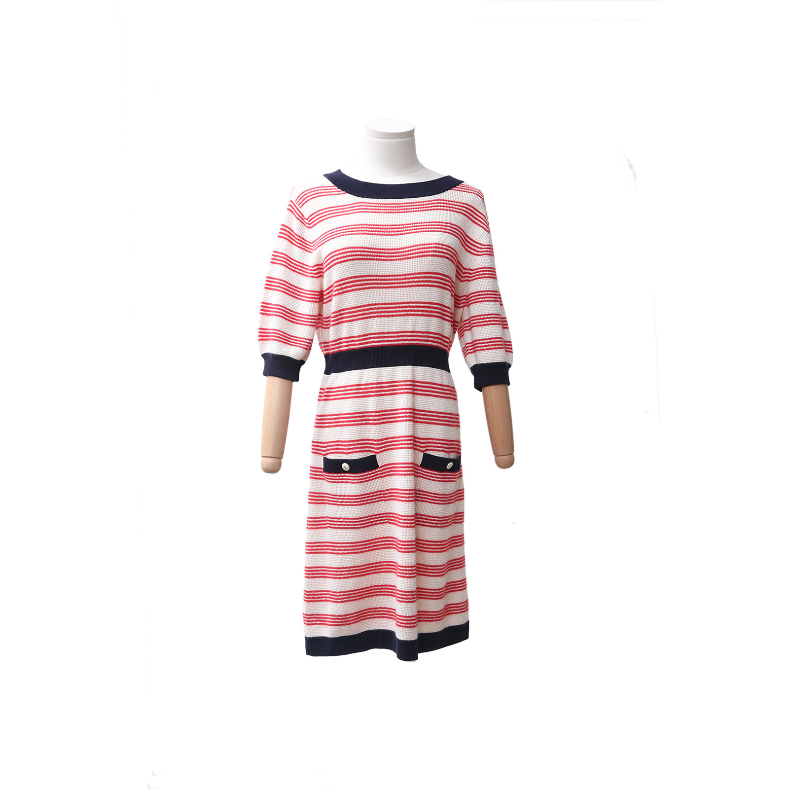 CHANEL Vintage Striped Knit Dress