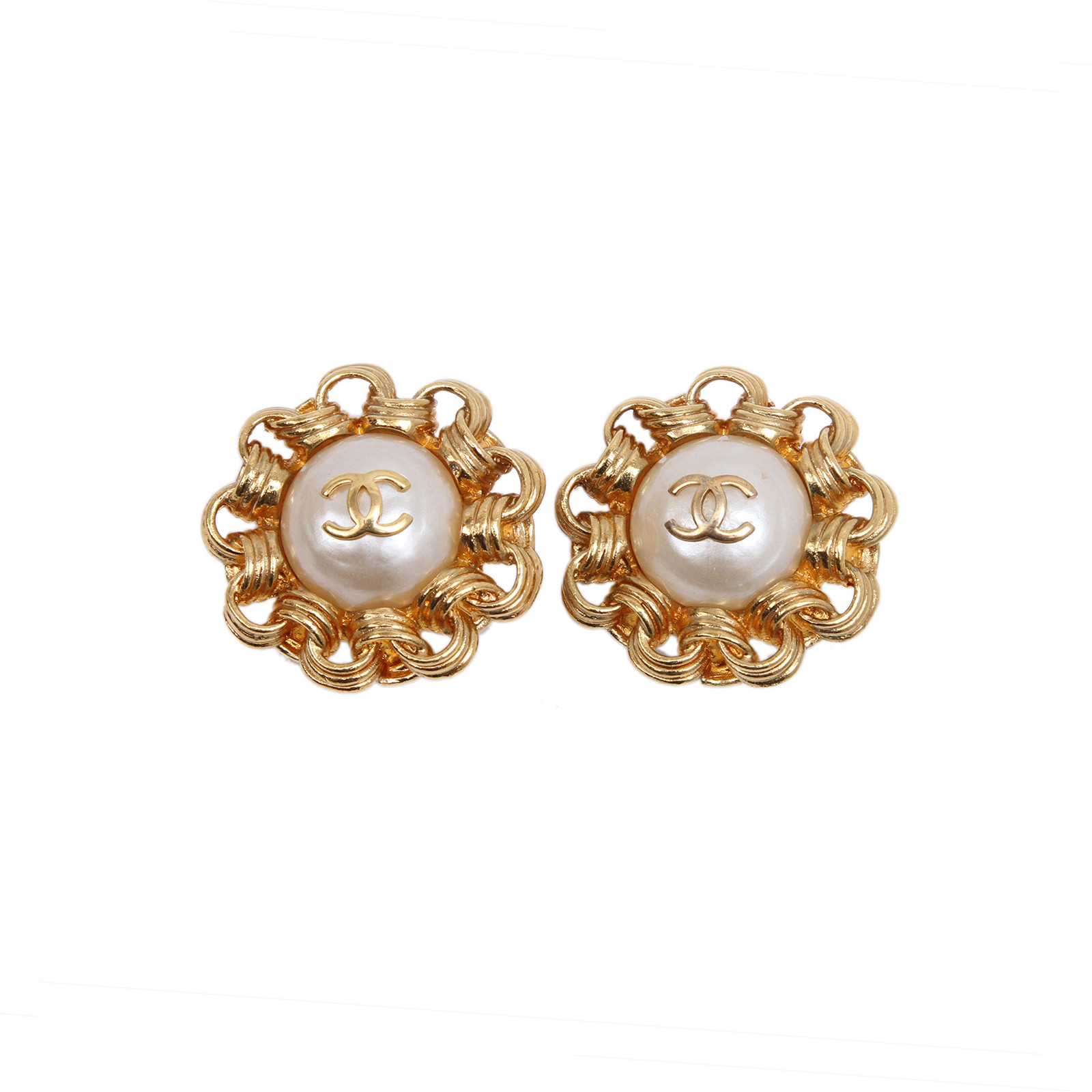 CHANEL Vintage Sunflower & Pearl Earrings