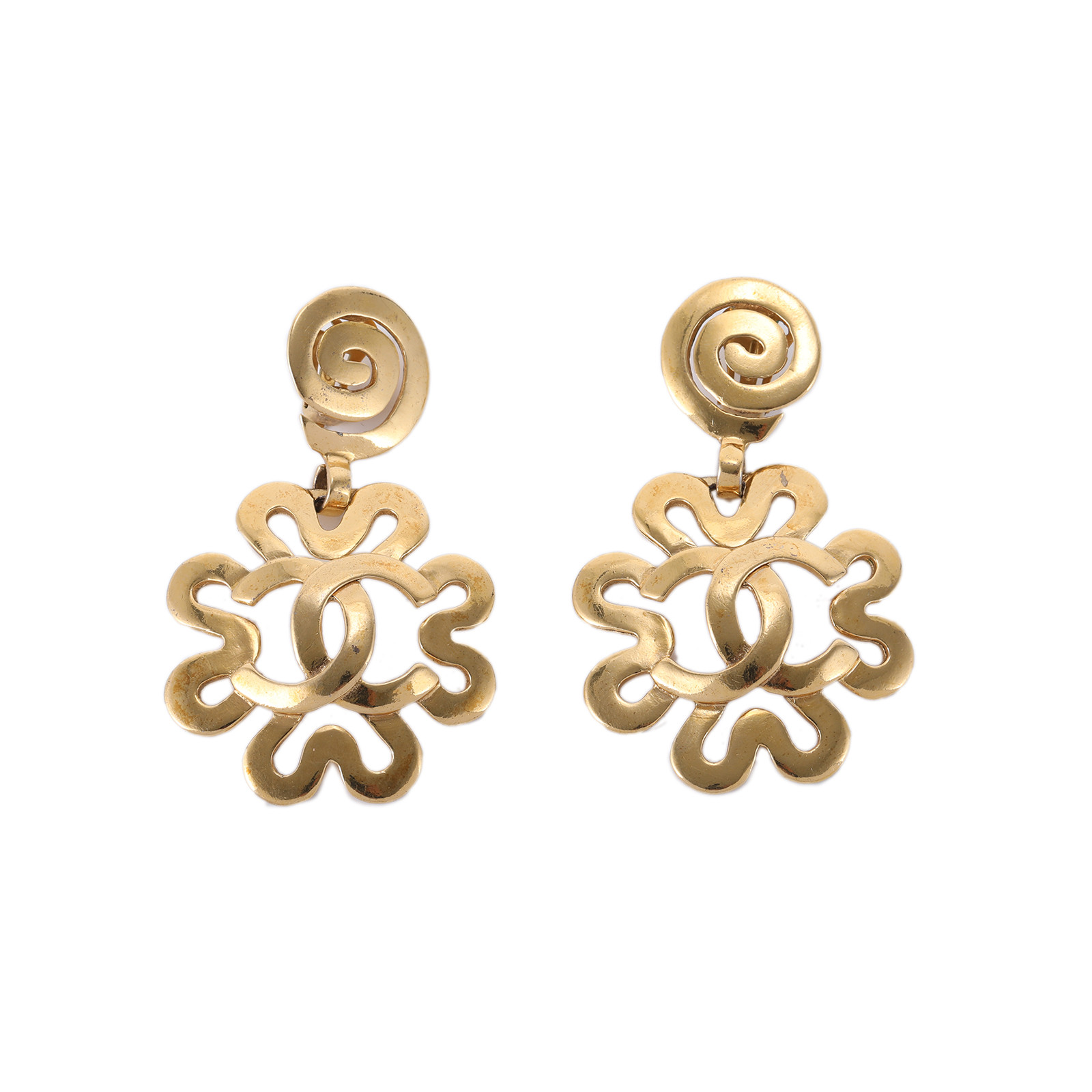 CHANEL Vintage Flower Earrings