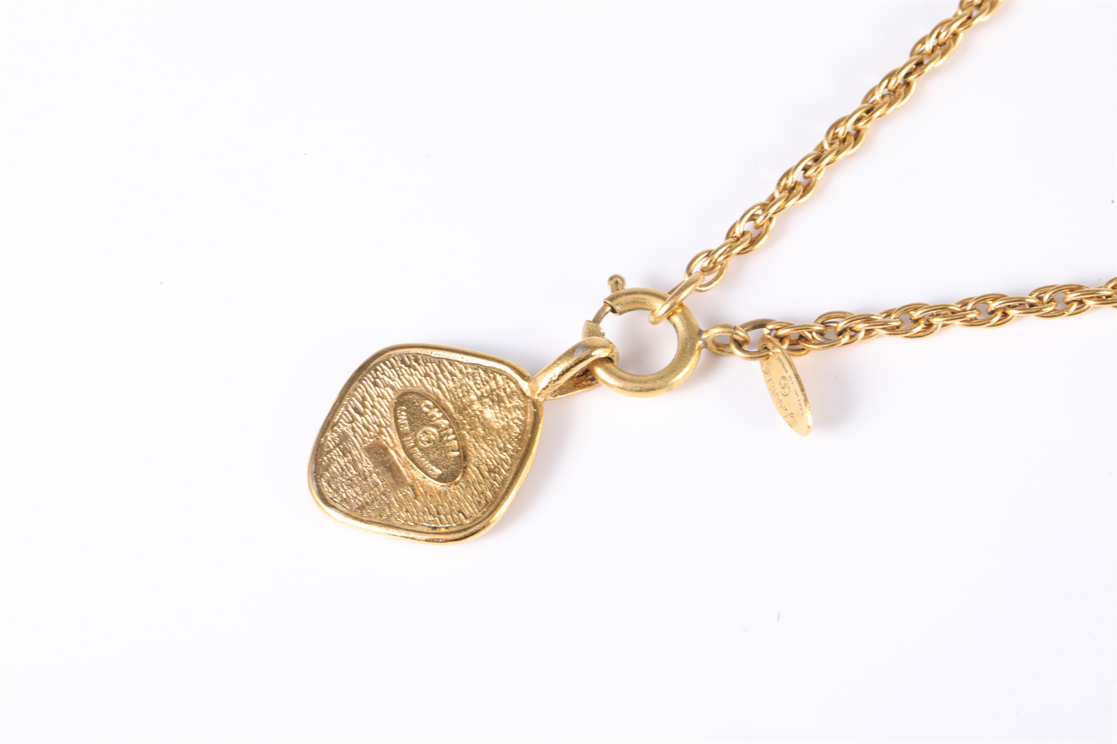 CHANEL Vintage Diamond Pendant Necklace