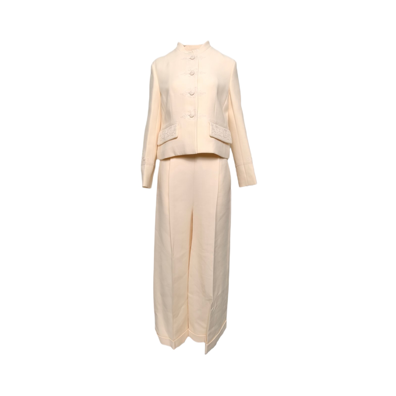 DIOR Off-White Wool and Silk Embroidered Set