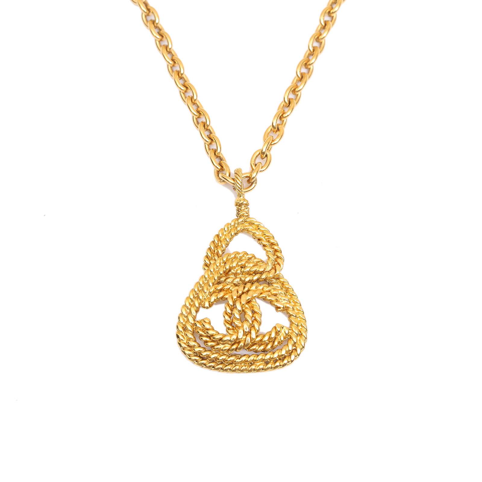 CHANEL Vintage Rope CC Pendant Necklace
