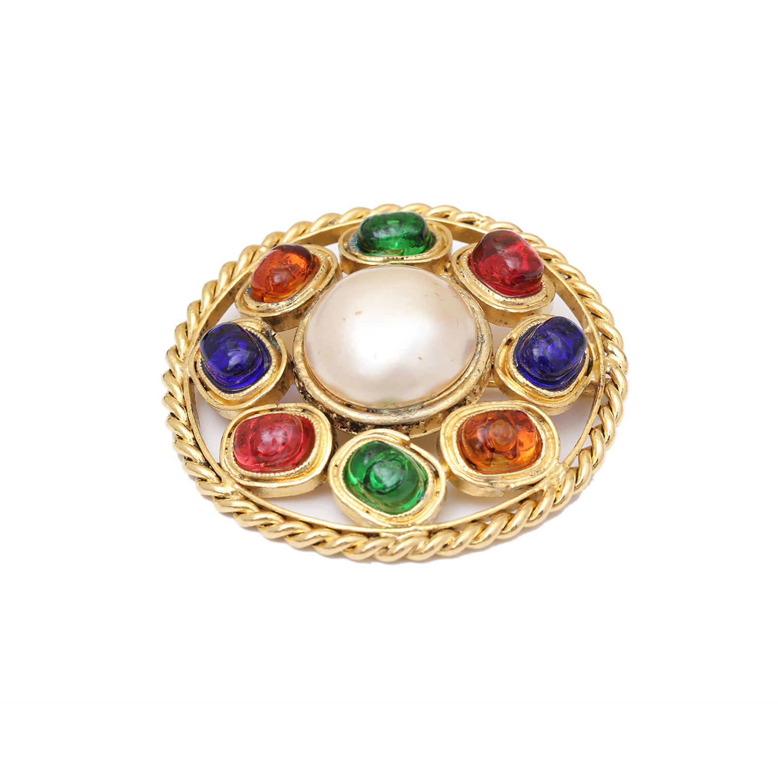 CHANEL Vintage Gripoix Pearl Brooch
