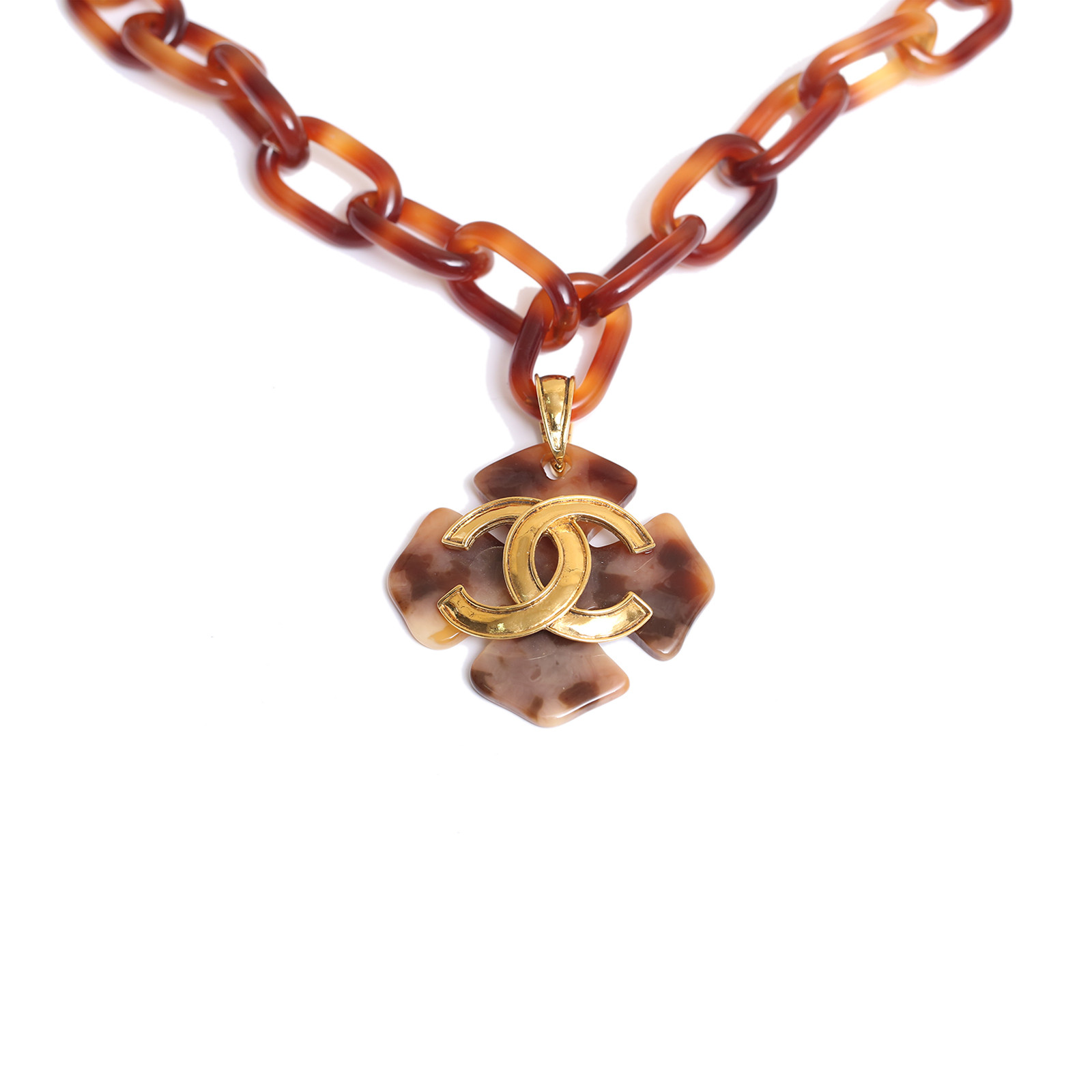 CHANEL Vintage Gripoix CC Pendant Necklace