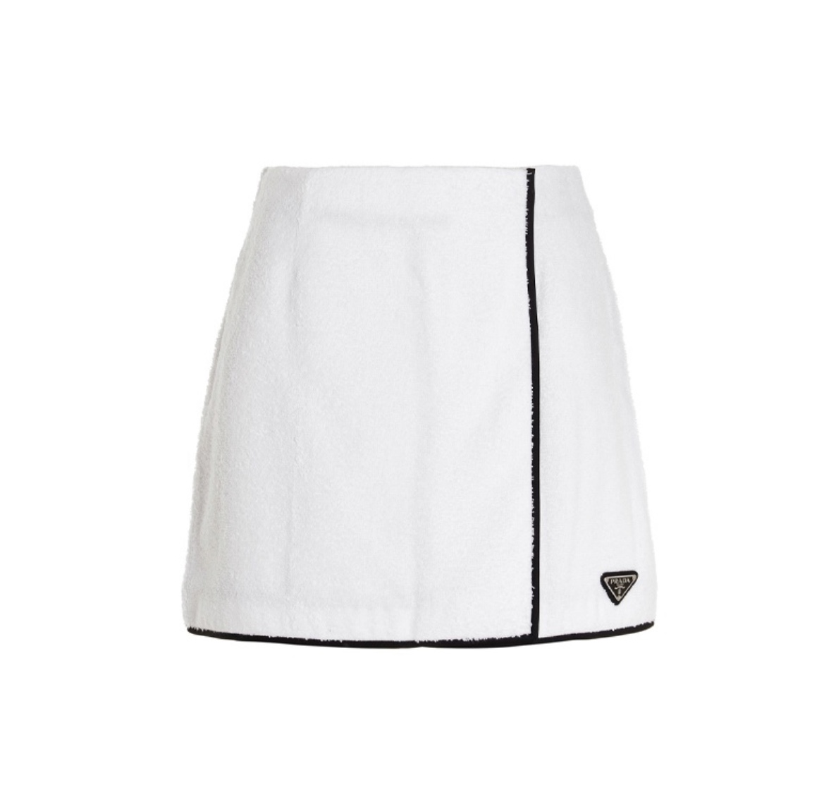 PRADA White Cotton Terry Mini Skirt