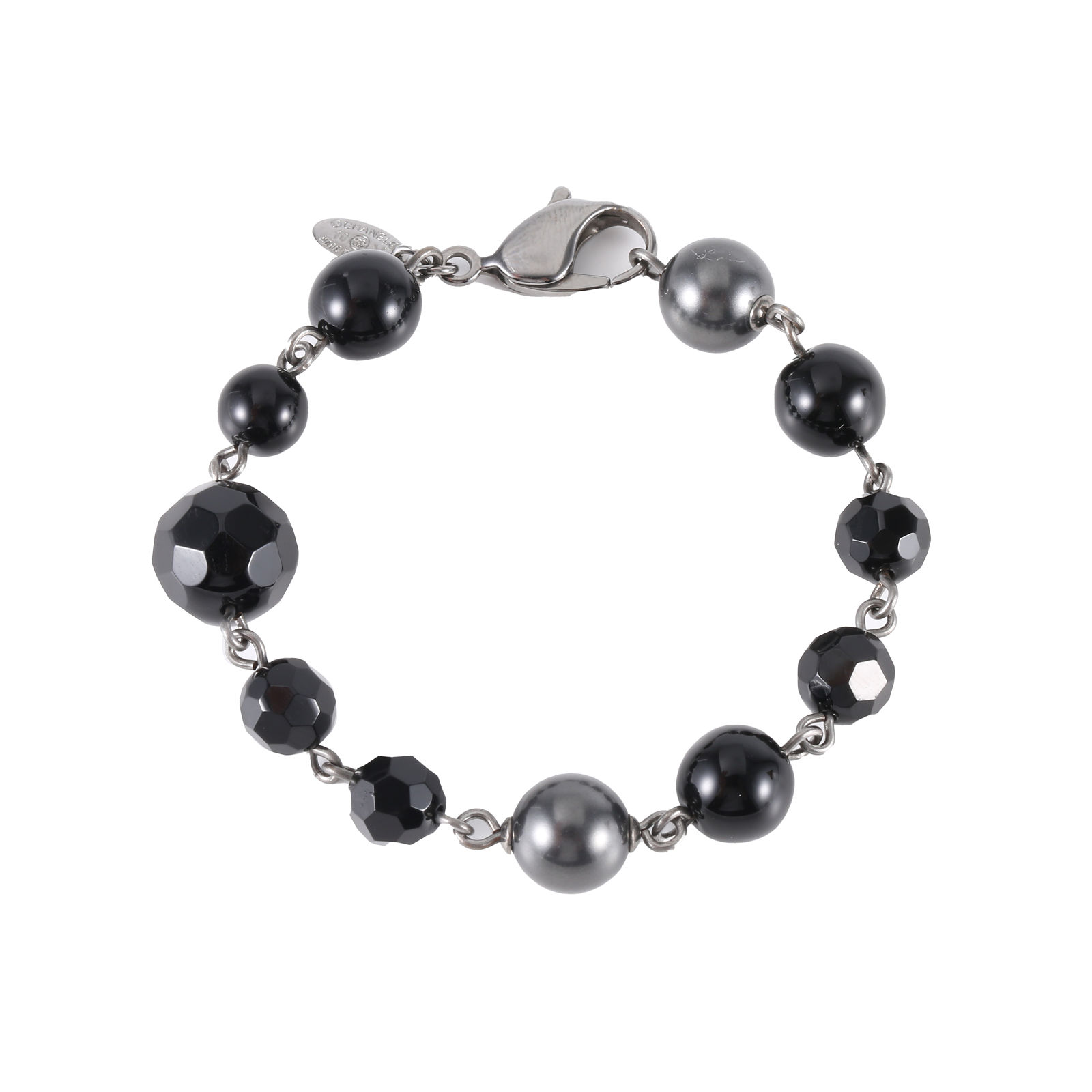 CHANEL Vintage Black Beaded Bracelet