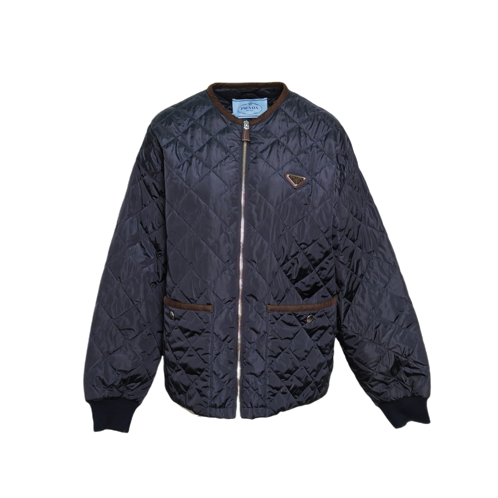 PRADA Blue Cotton, Nylon and Polyamide Quilted Jacket