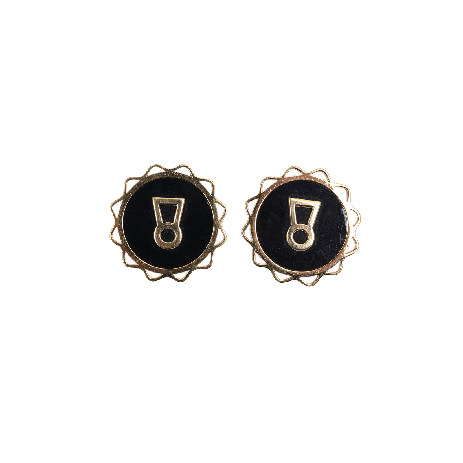 CHANEL Vintage Black Earrings