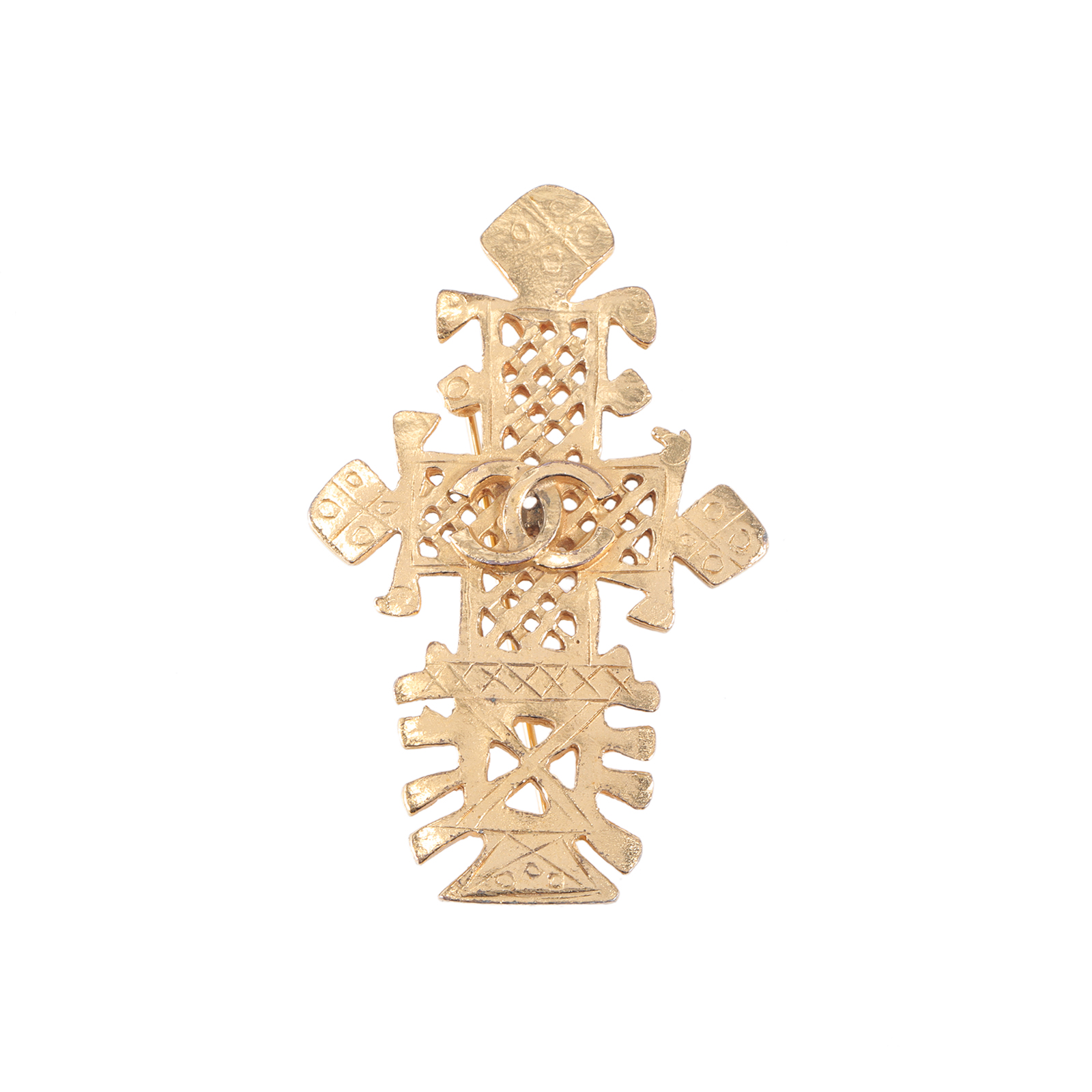CHANEL Vintage Fishbone Brooch