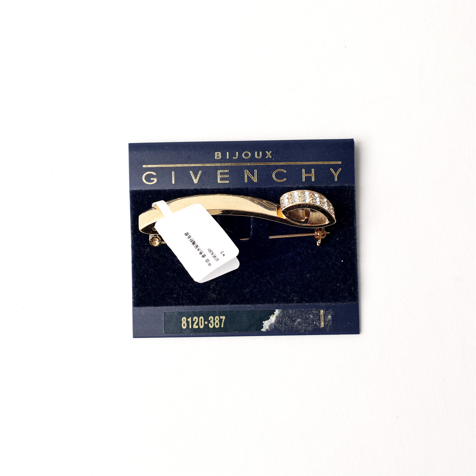 GIVENCHY Vintage Crystal Bar Brooch