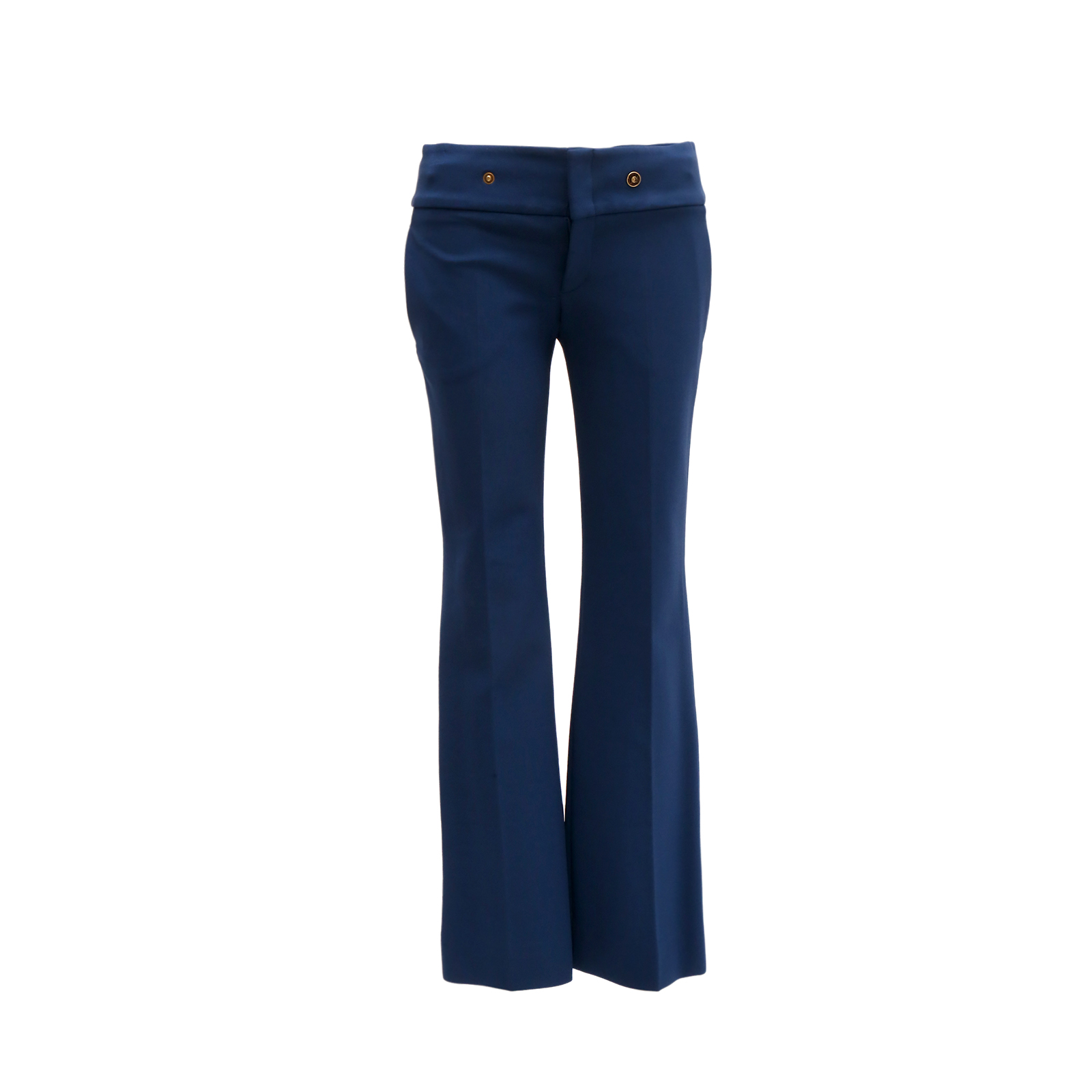 GUCCI Double G Buckle Waist Blue Trousers