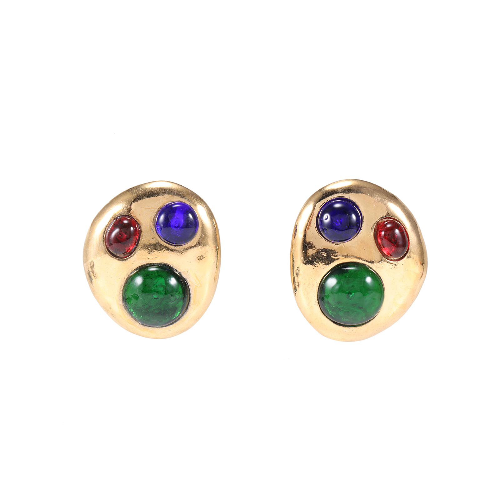 CHANEL Vintage Colorful Glass Earrings