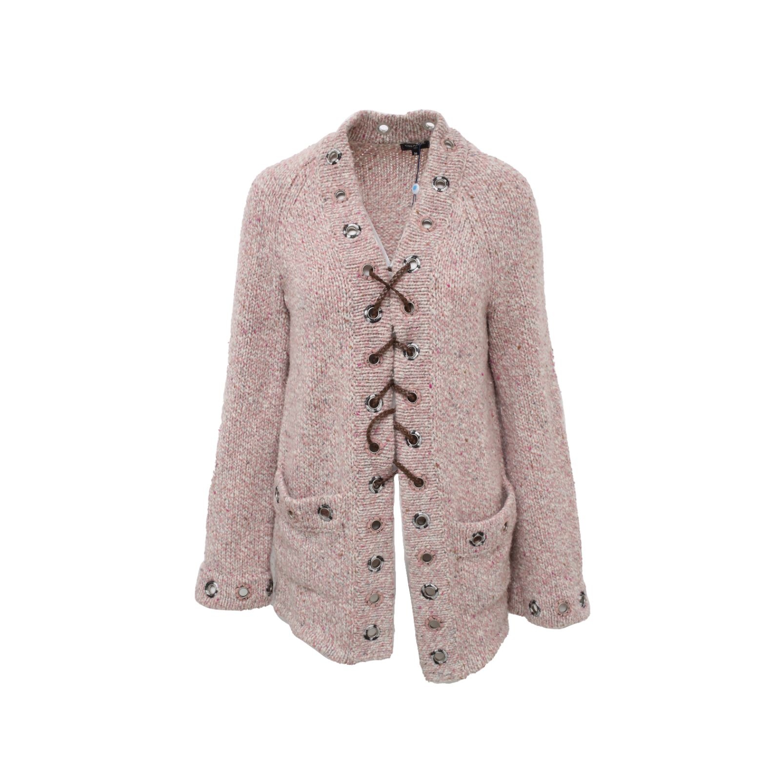 CHANEL Pink Tweed Cashmere Cardigan