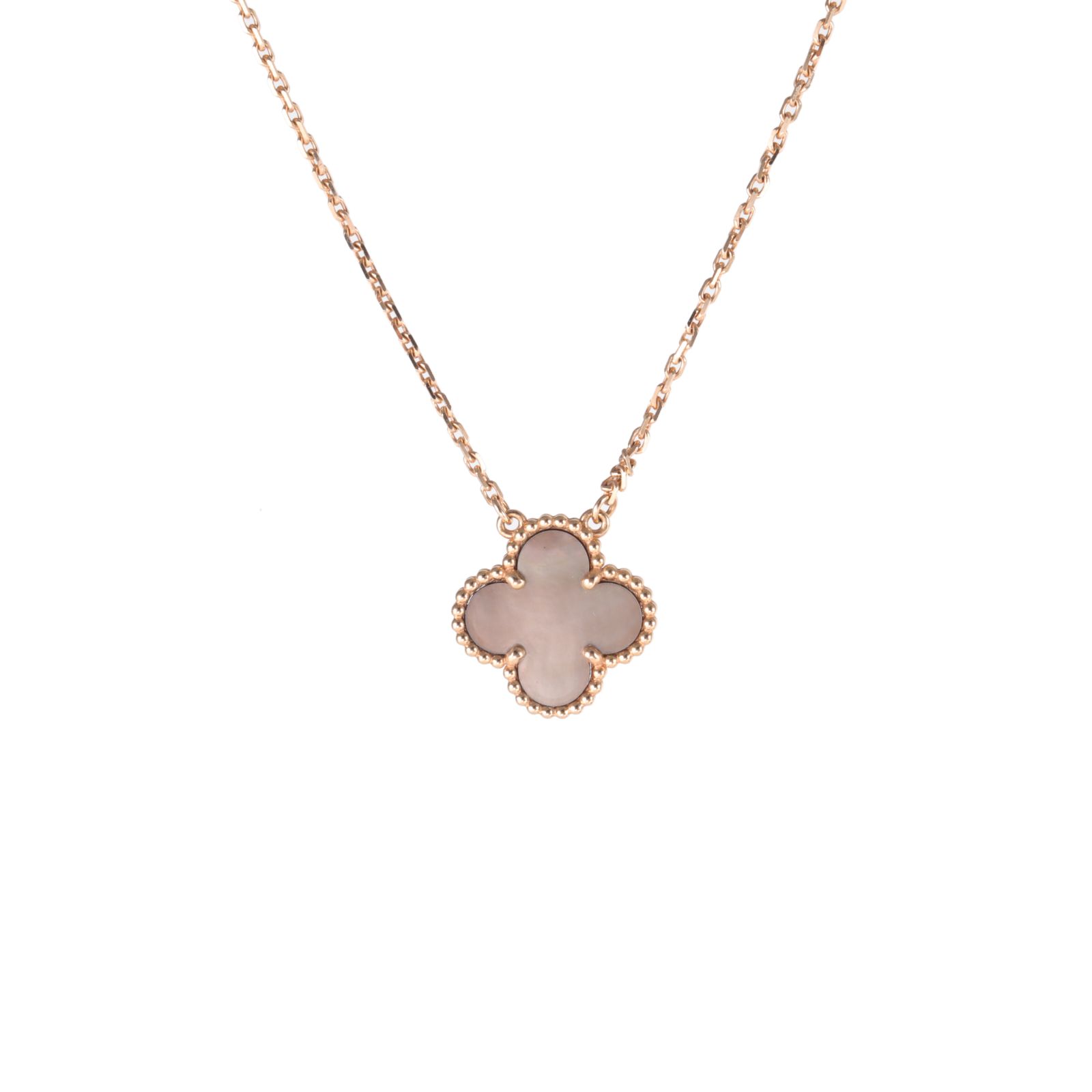 VAN CLEEF & ARPELS Vintage Alhambra Gray Mother-of-Pearl Necklace