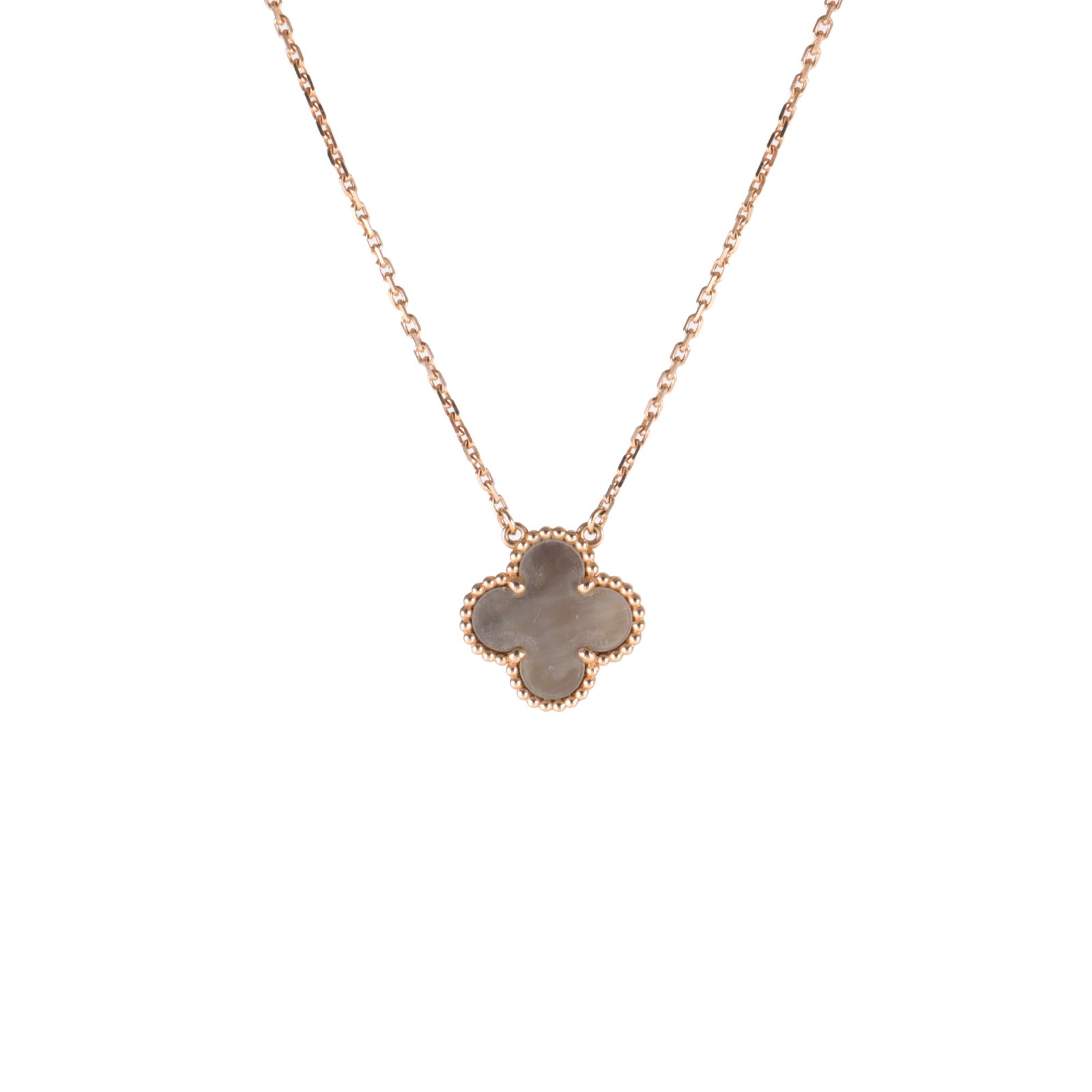 VAN CLEEF & ARPELS Vintage Alhambra Gray Mother-of-Pearl Necklace