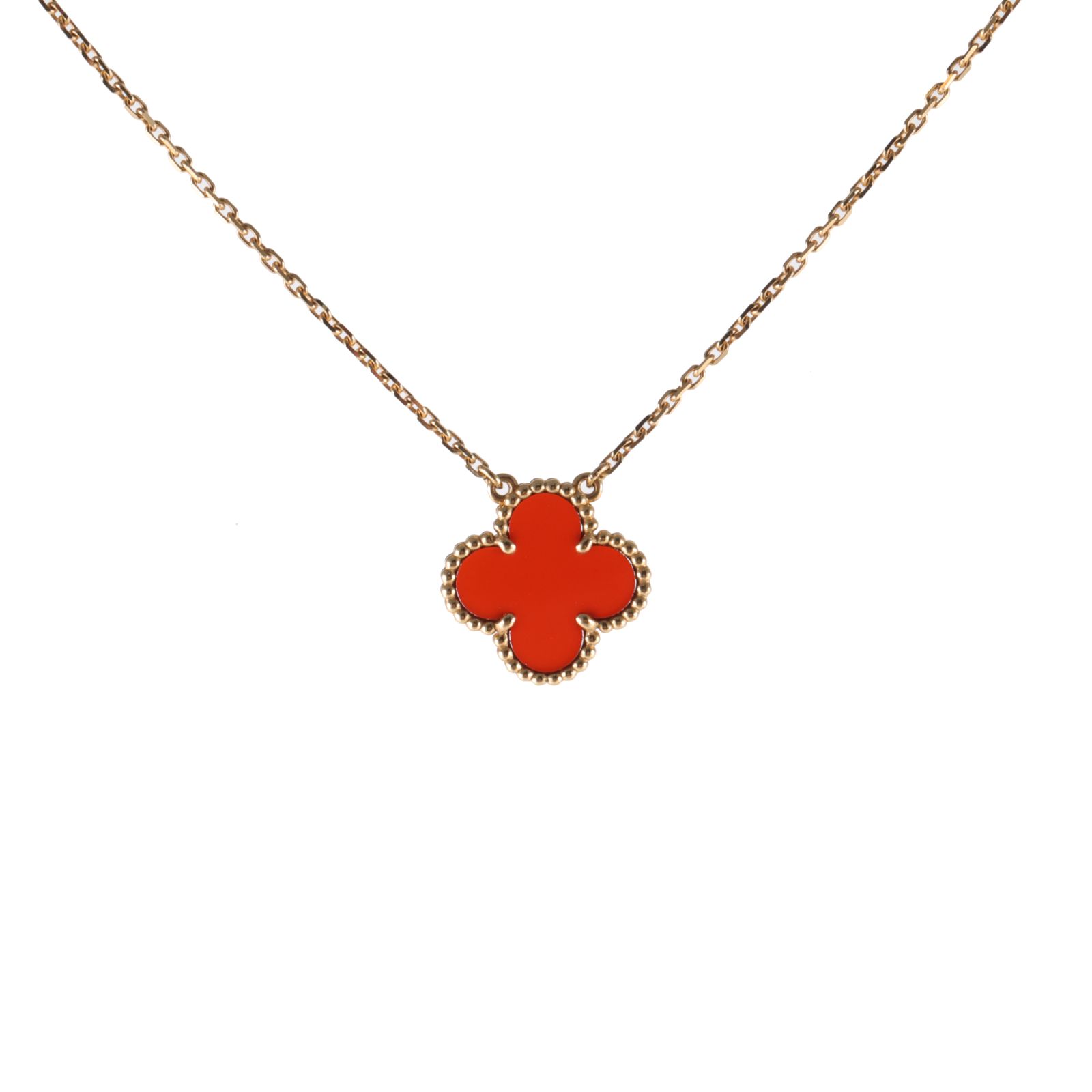 VAN CLEEF & ARPELS Vintage Alhambra Carnelian Necklace