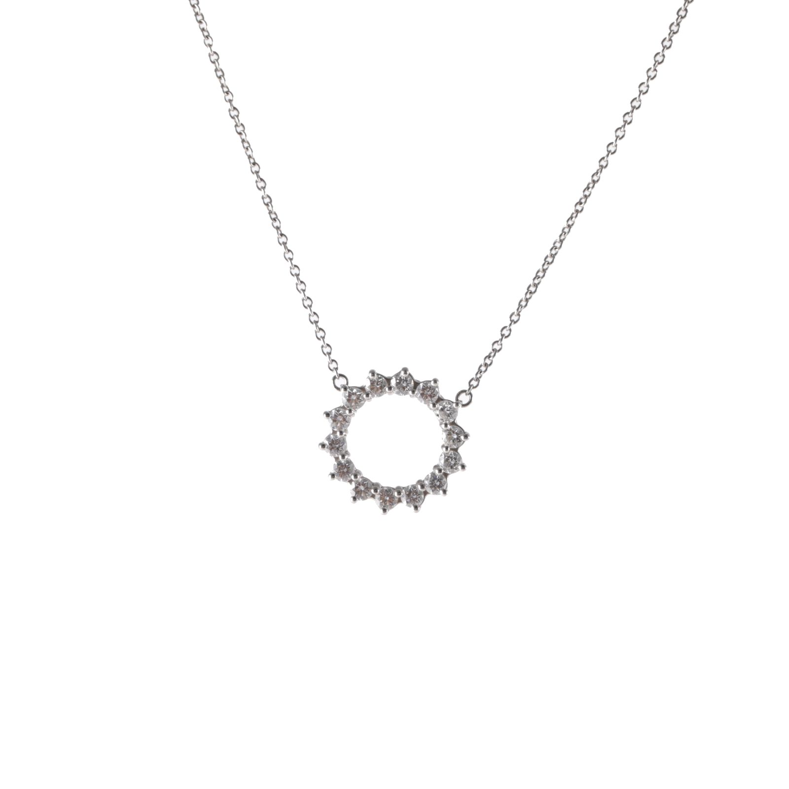 TIFFANY & CO. Platinum Diamond Sunburst Necklace