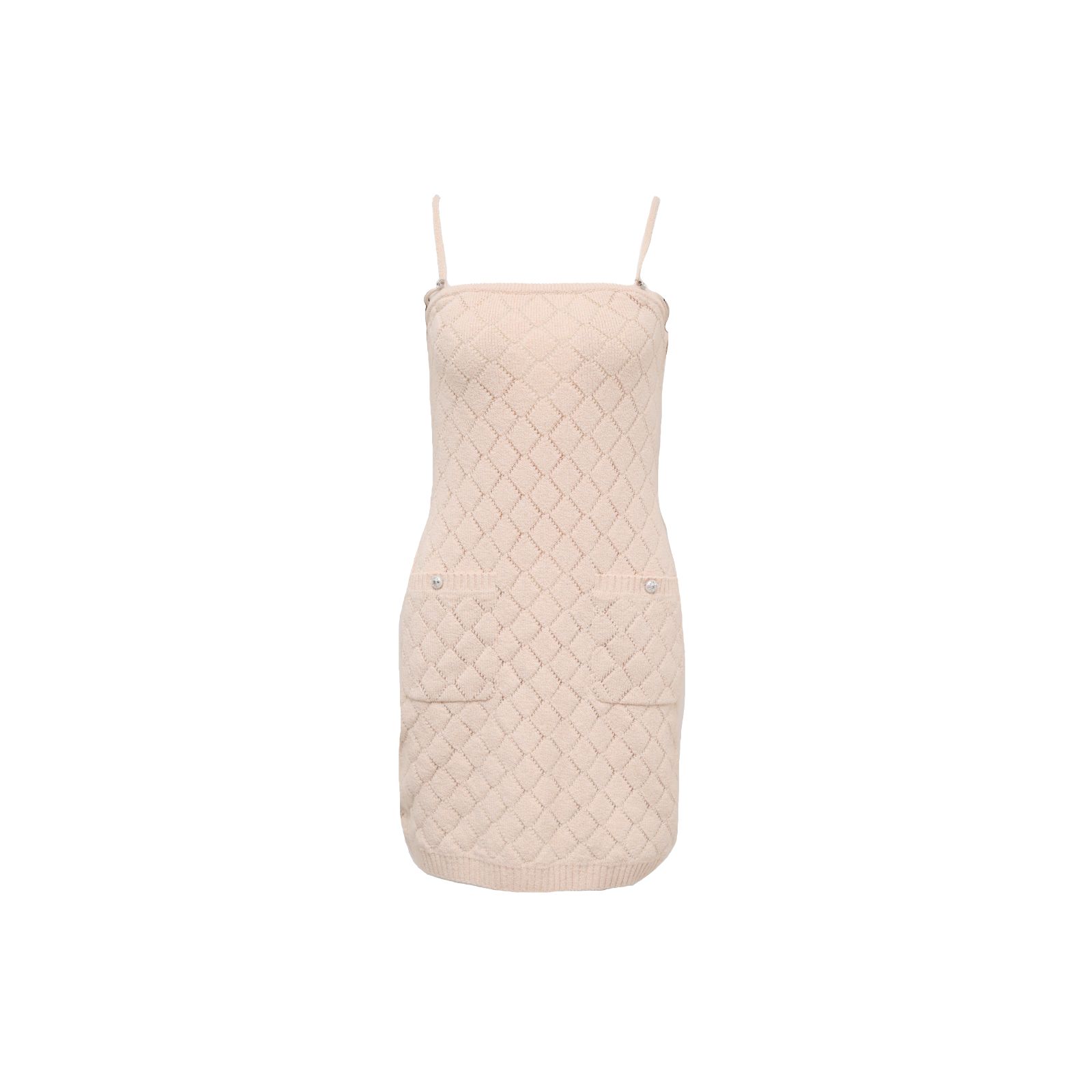 CHANEL Nude Knit Slip Dress