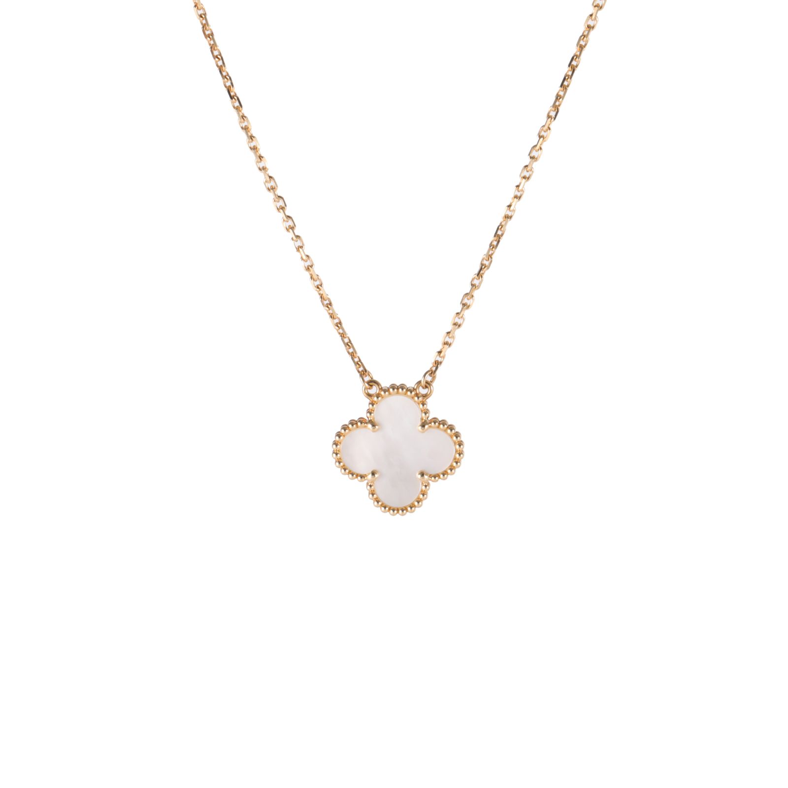 VAN CLEEF & ARPELS Vintage Alhambra Yellow Gold MOP Necklace