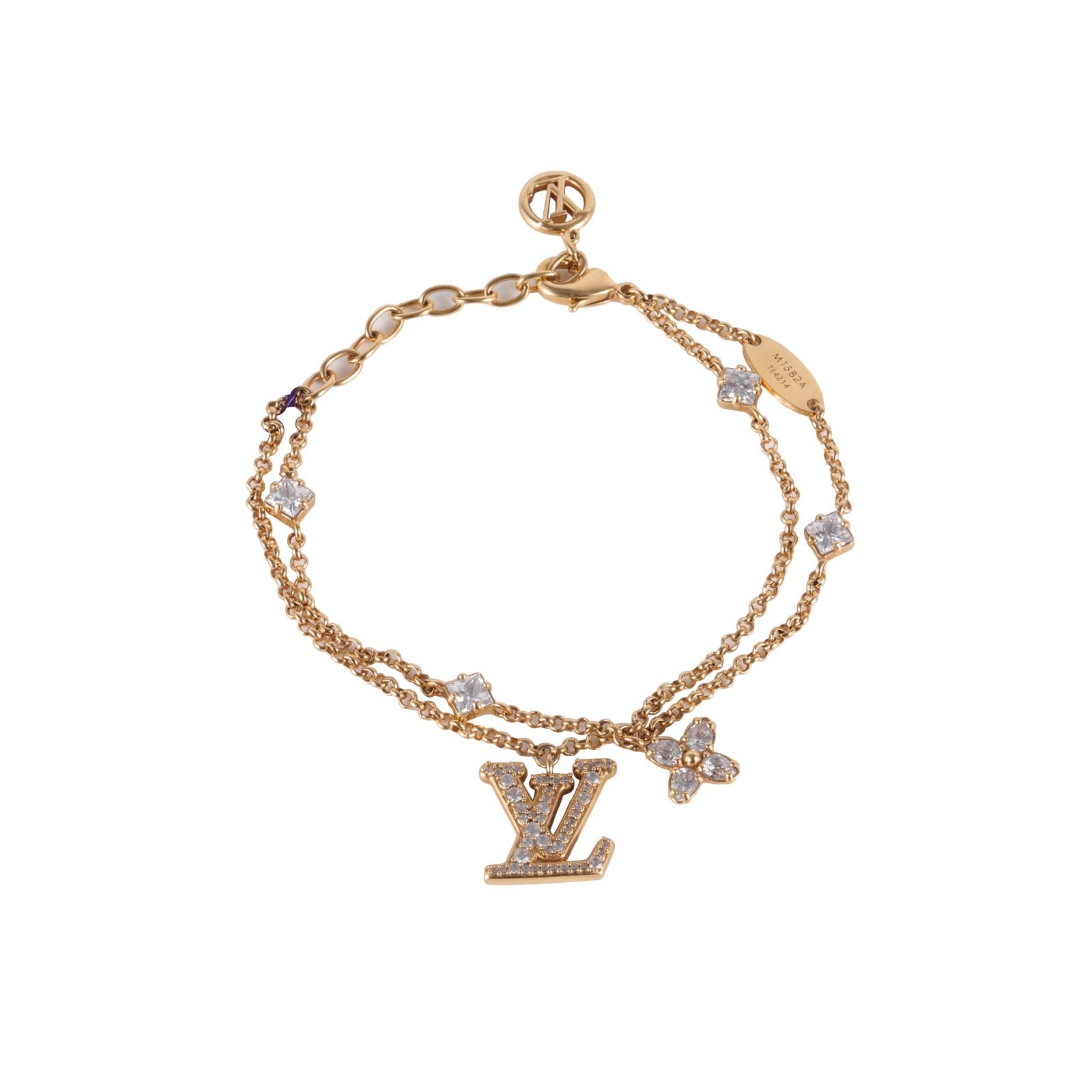 LOUIS VUITTON Crystal Floral Double-Layer Bracelet