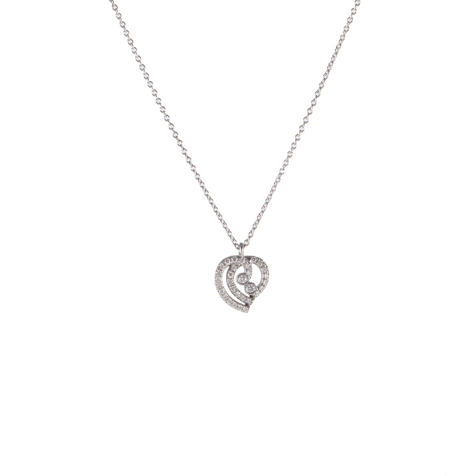 TIFFANY & CO. Platinum Diamond Heart Necklace
