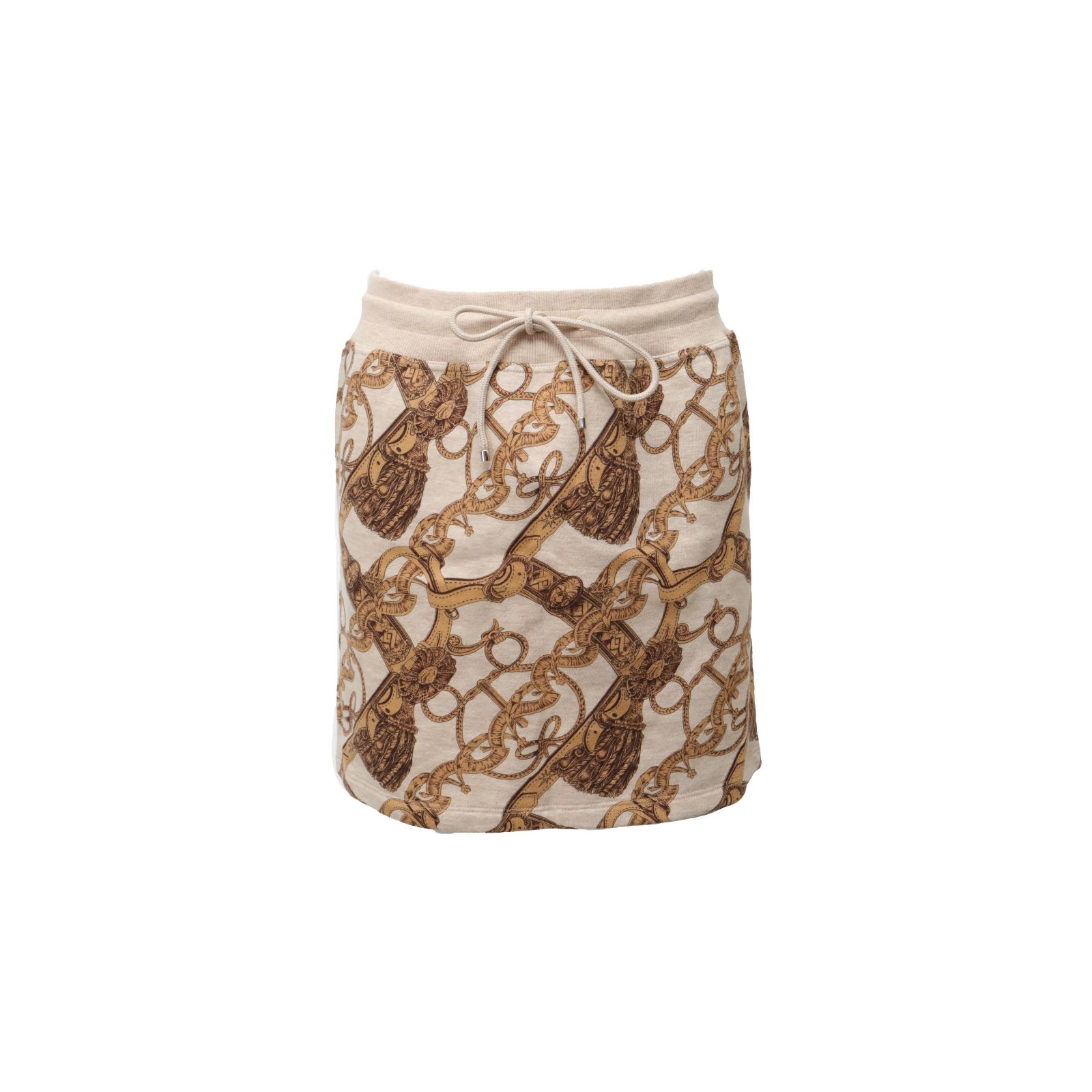 HERMES Cotton and Camel Hair Skirt