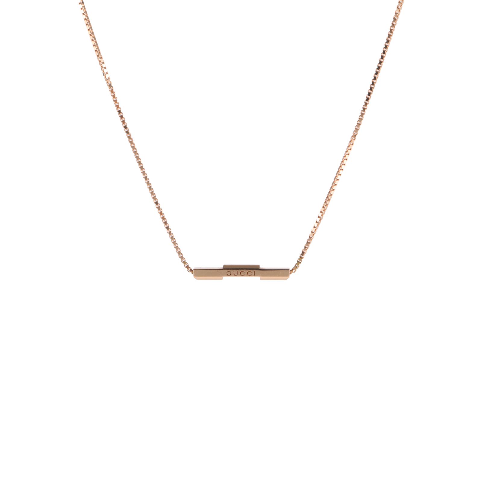 GUCCI LINK TO LOVE Pink Gold Necklace