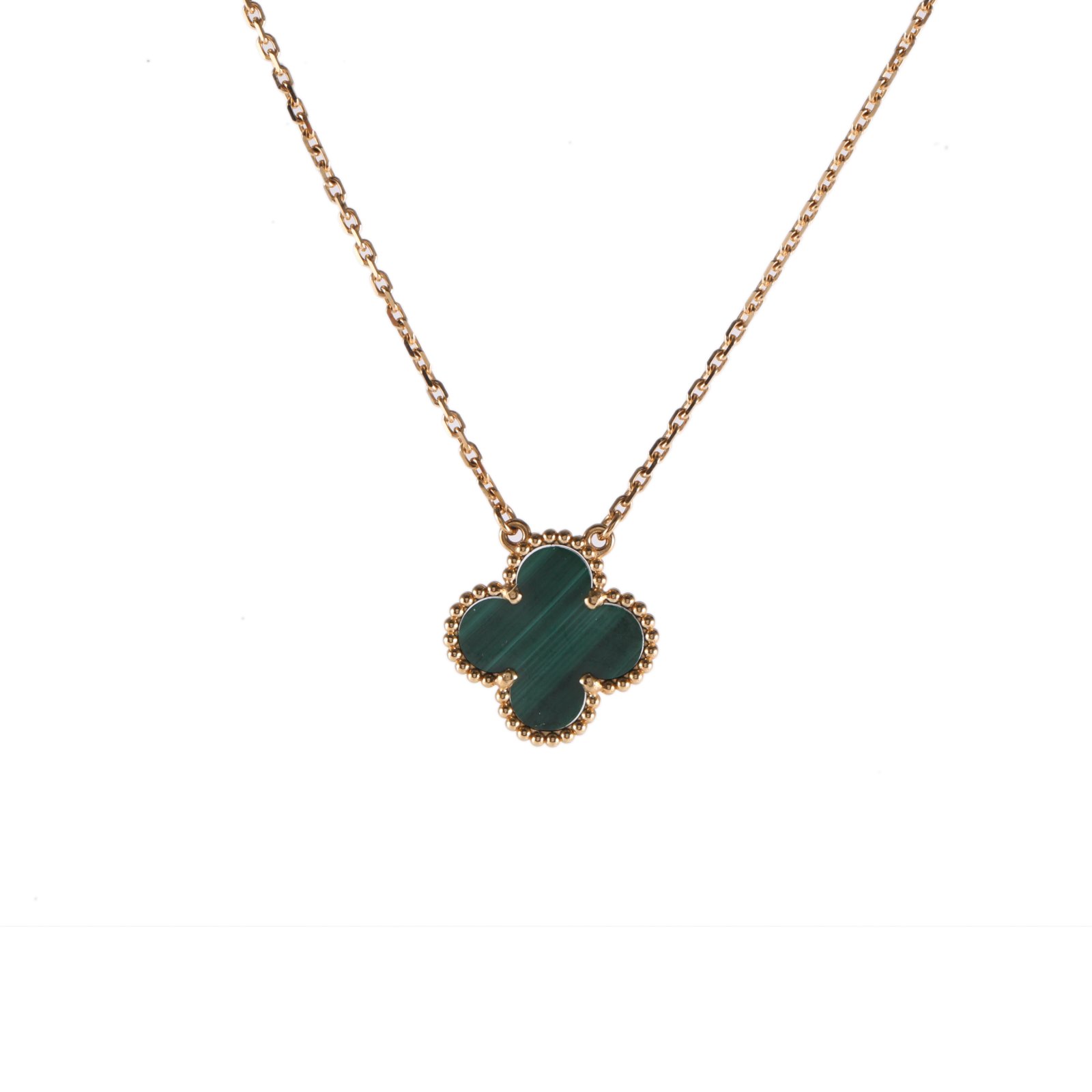 VAN CLEEF & ARPELS Vintage Alhambra Malachite Necklace