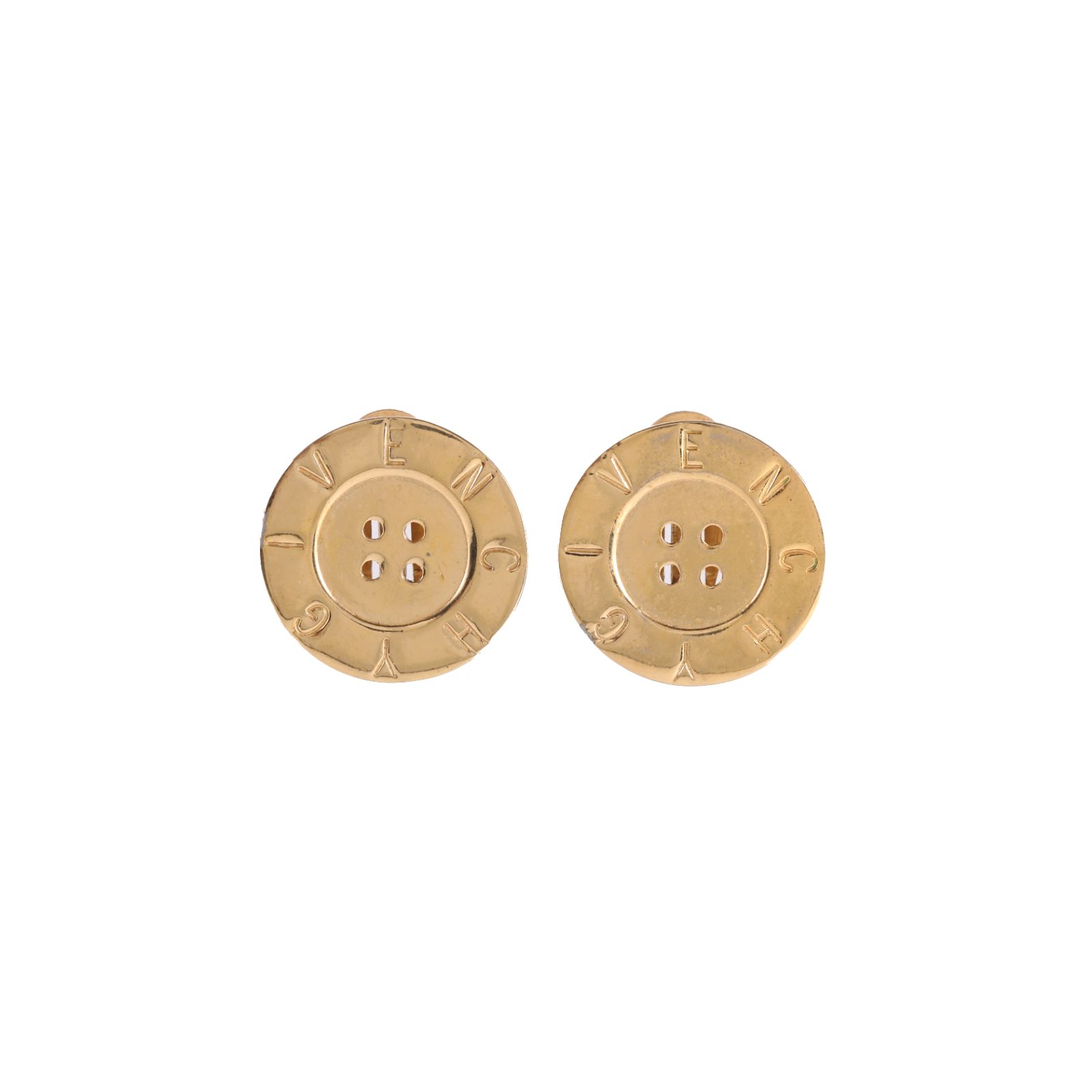 GIVENCHY Vintage Logo Button Earrings