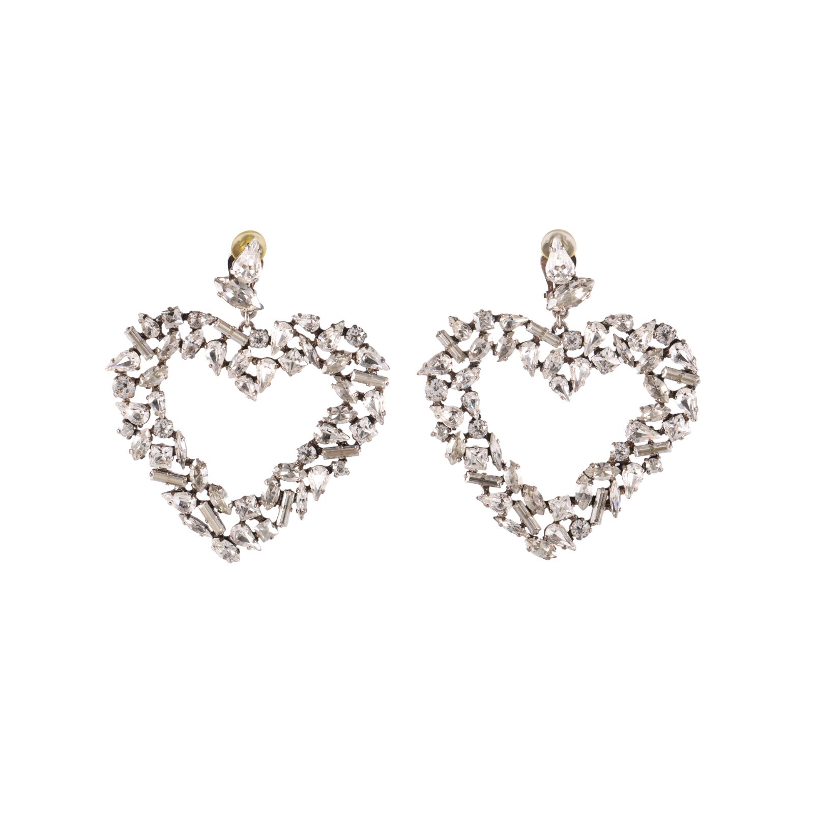 YSL Heart Crystal Ear Clips