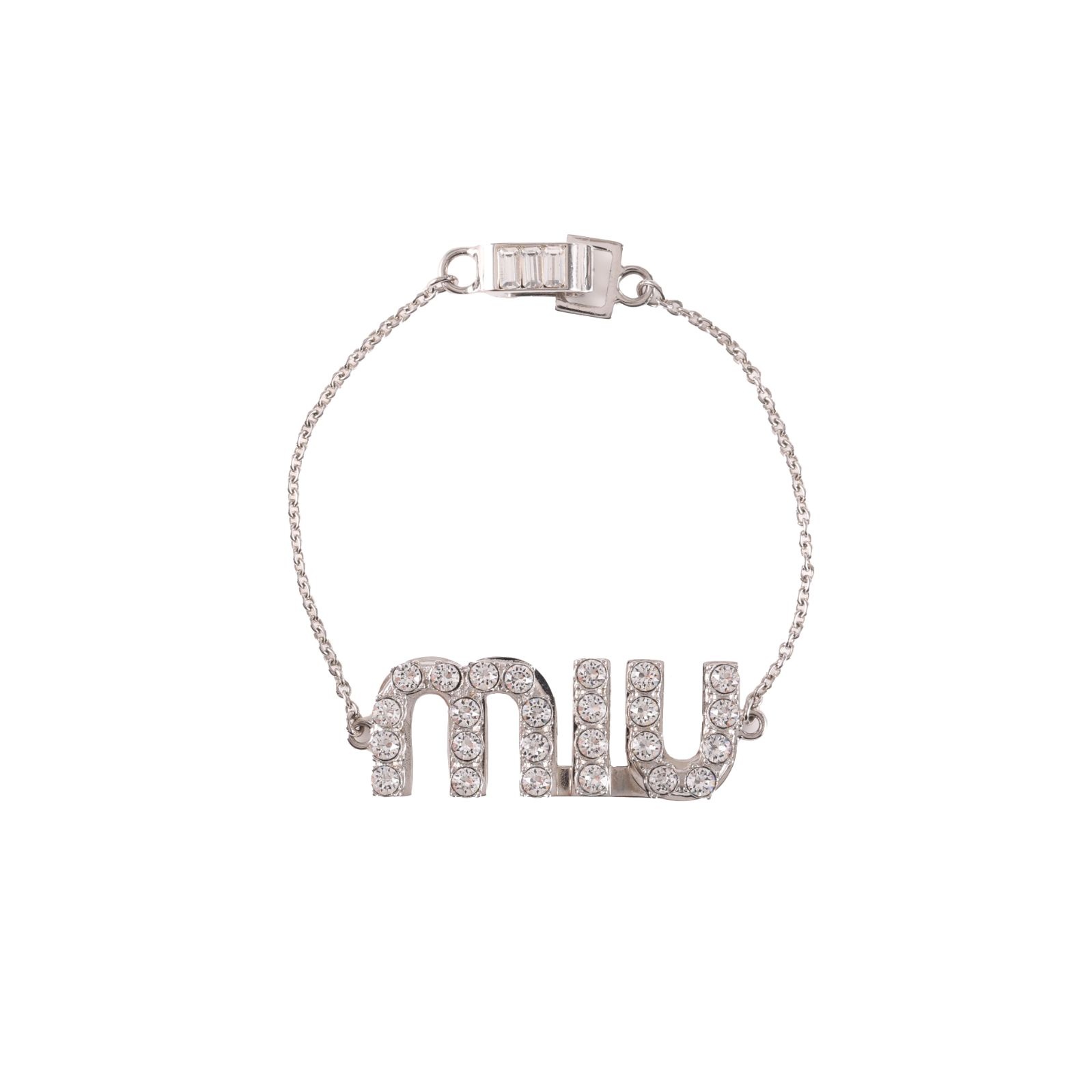 MIU MIU Logo Crystal Bracelet