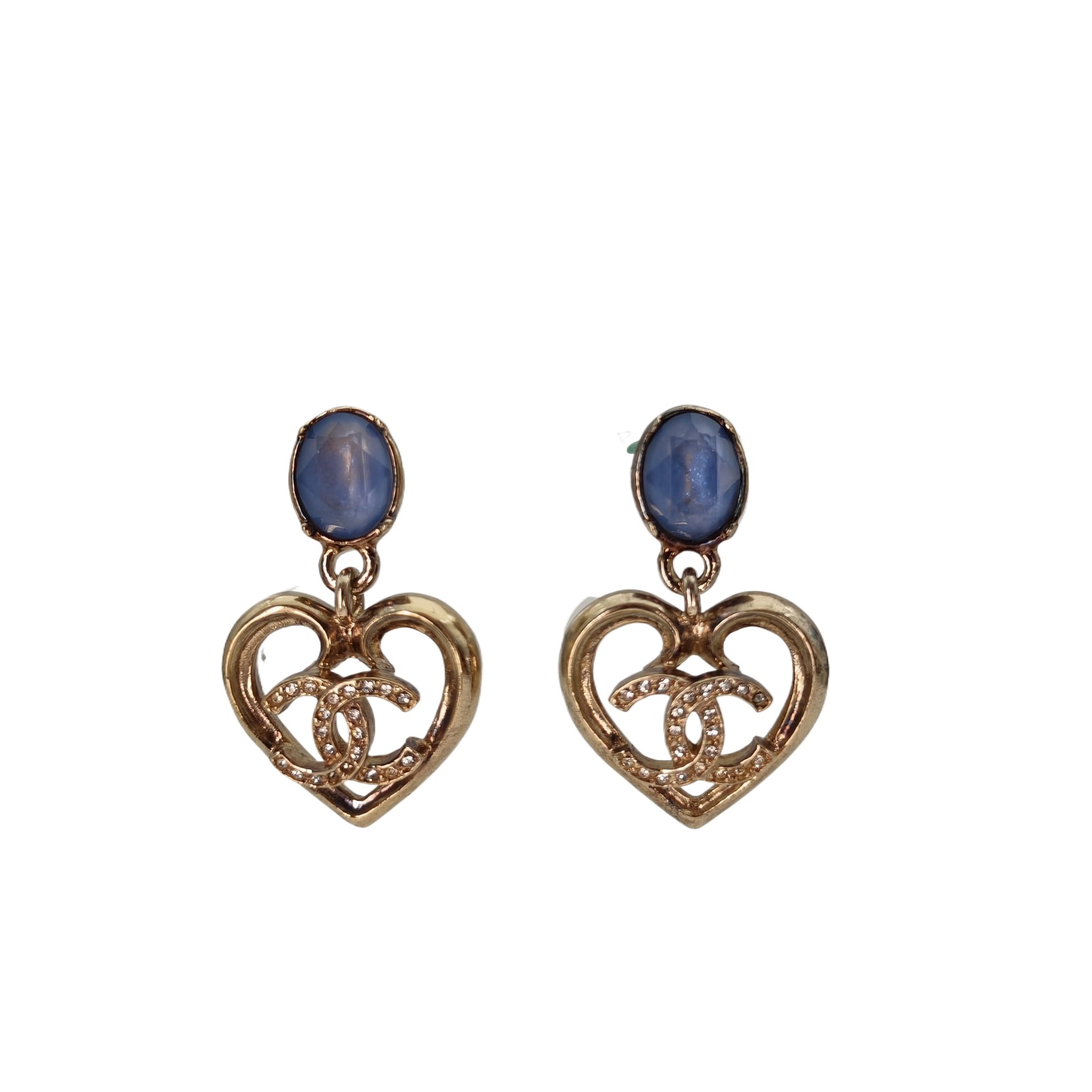 CHANEL Heart Stud Earrings