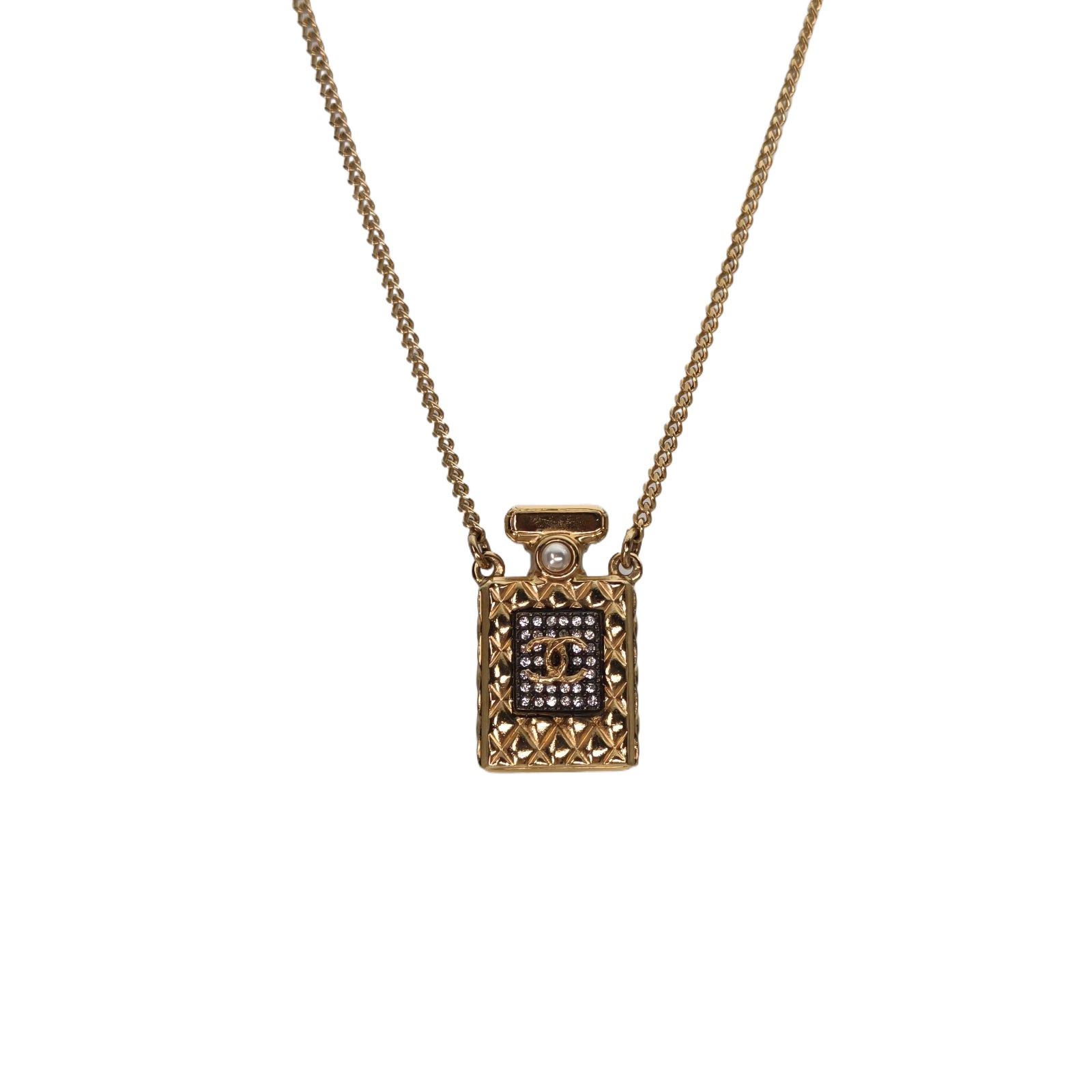 CHANEL No.5 Perfume Bottle Crystal Necklace