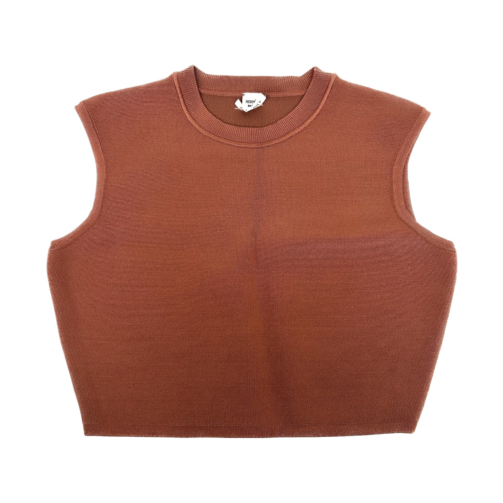 HERMES Orange Silk Blend Knit Vest