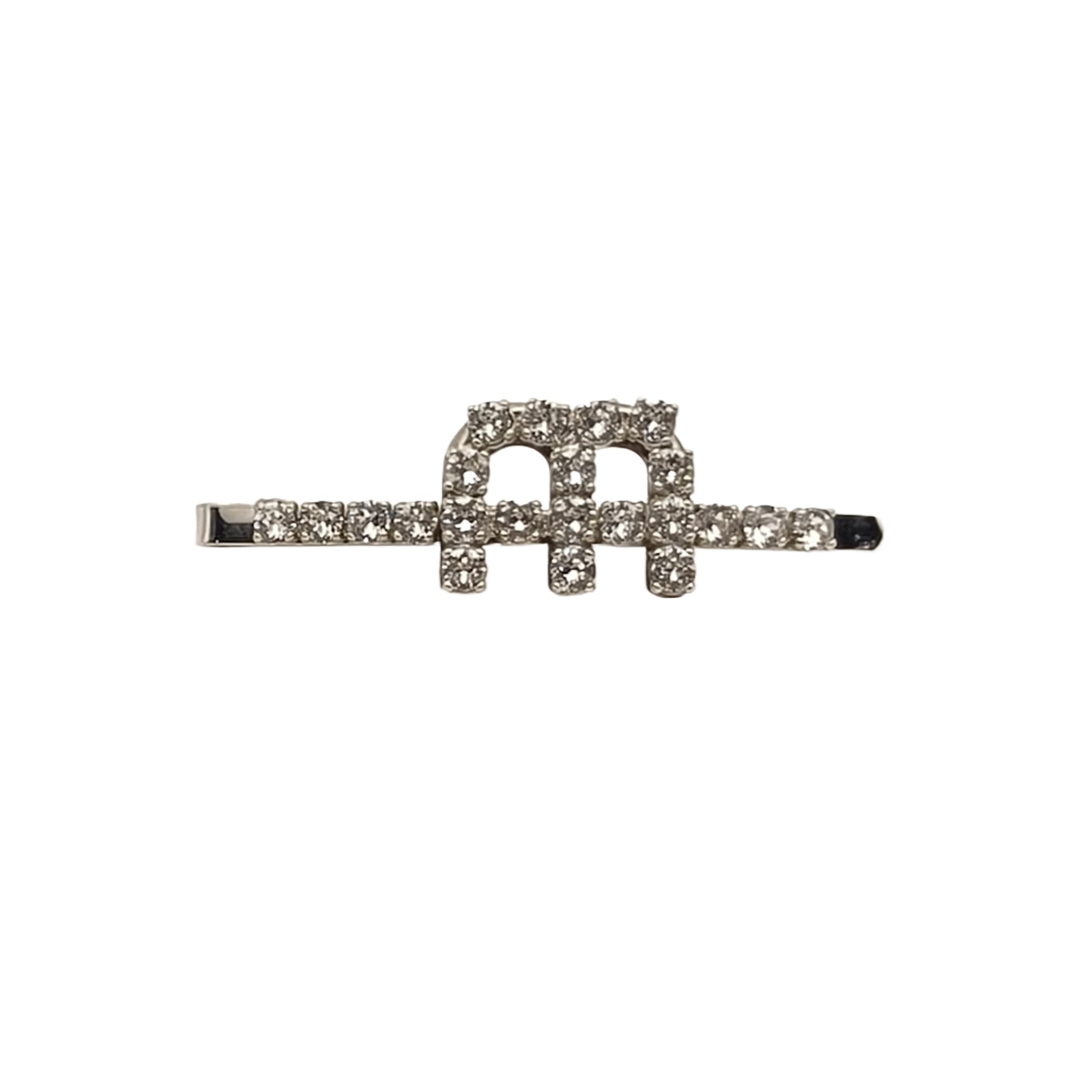 MIU MIU Crystal Logo Hair Clip