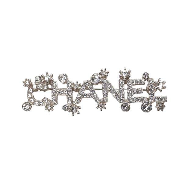 CHANEL Letter Crystal Brooch