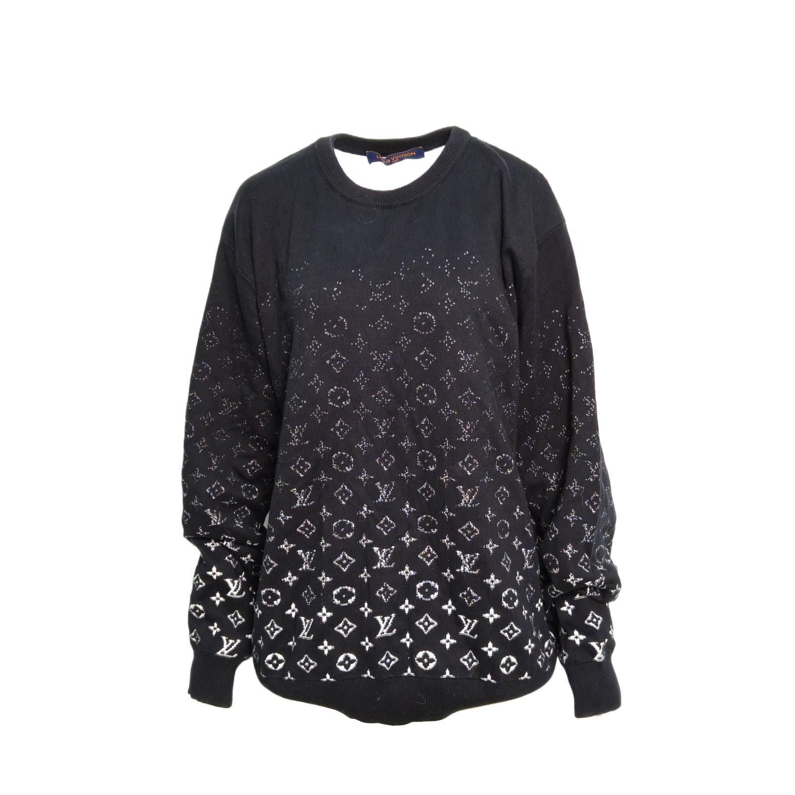 LOUIS VUITTON Black Cotton Monogram Gradient Sweater