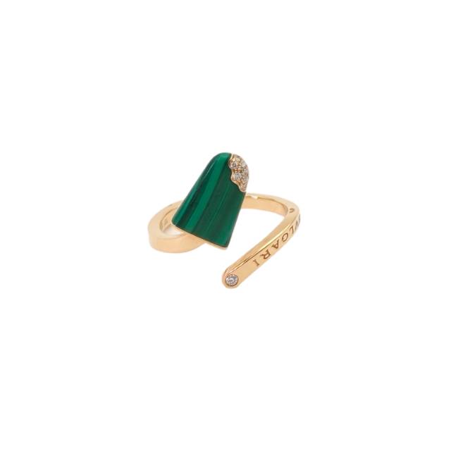 BVLGARI Gelati Ring With Diamond & Malachite 18K Pink Gold