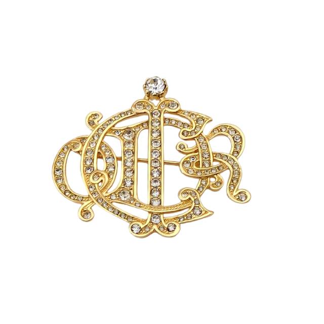 DIOR Cannage Crystal Brooch Alloy