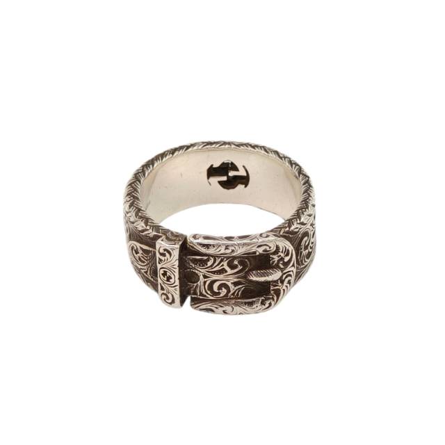 GUCCI Interlocking G Silver Vintage Finish Ring